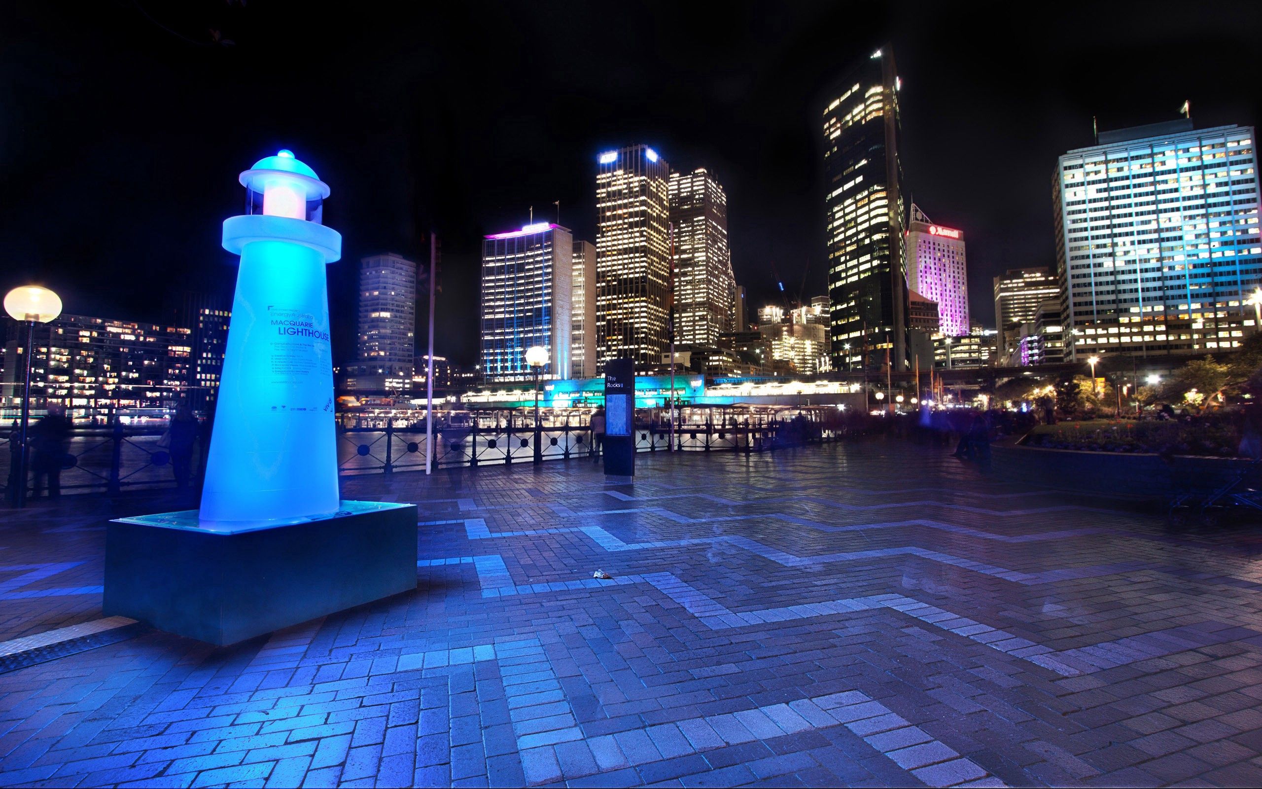 Laden Sie das Gebäude, Abend, Sydney, Städte, Licht, Australien, Scheinen-Bild kostenlos auf Ihren PC-Desktop herunter