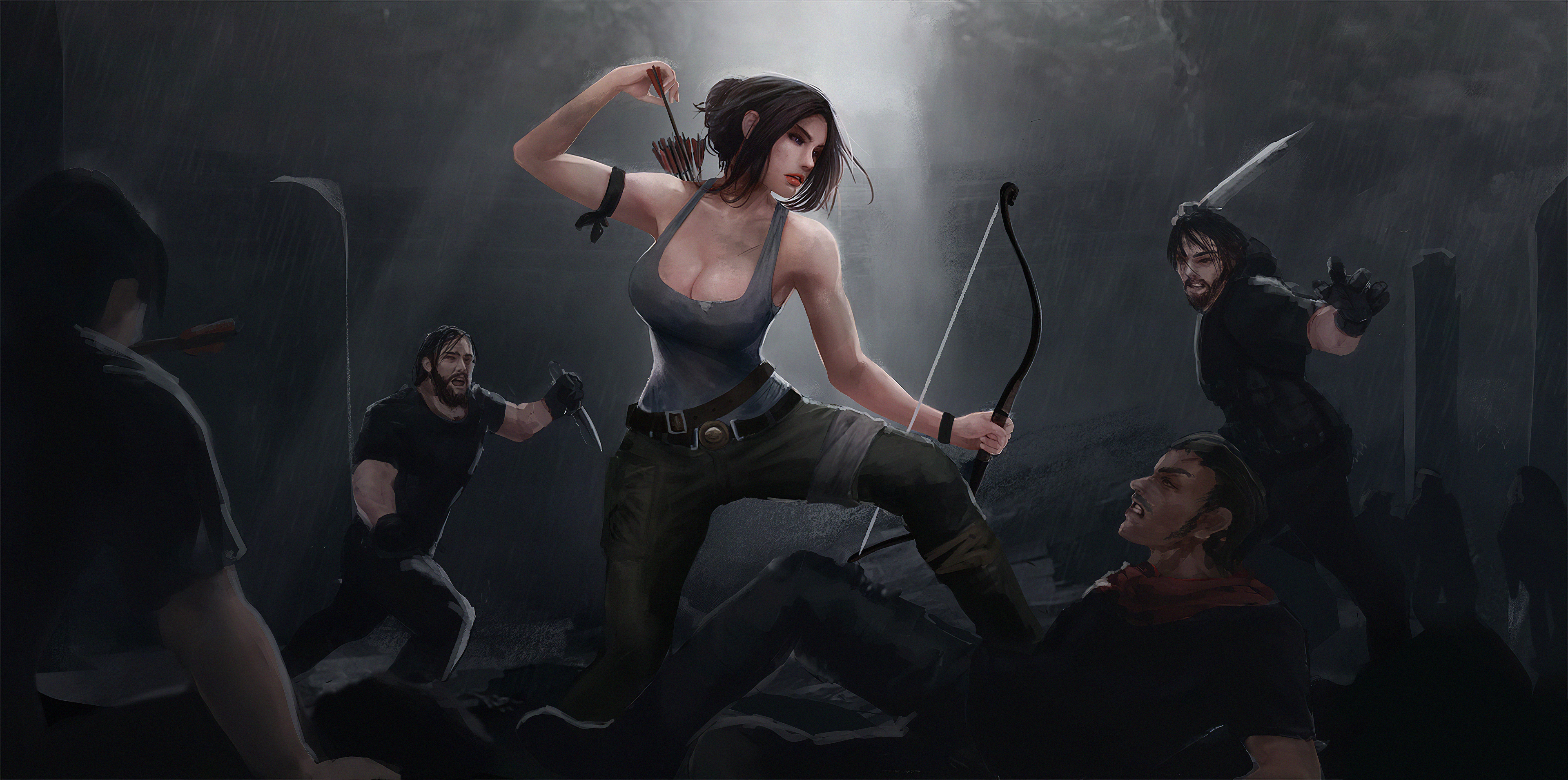 Laden Sie das Tomb Raider, Bogenschütze, Computerspiele, Frau Krieger, Lara Croft-Bild kostenlos auf Ihren PC-Desktop herunter