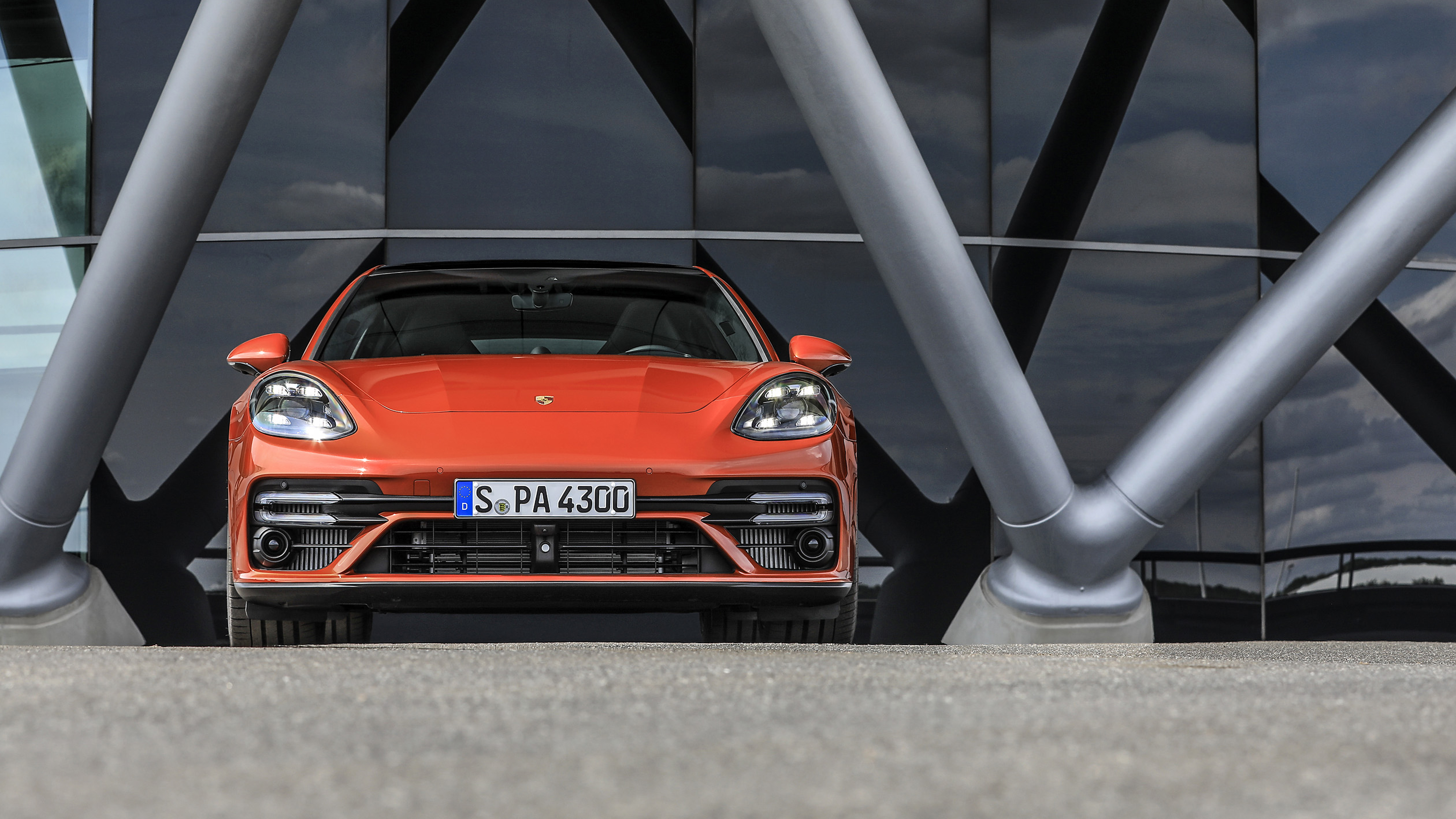 Download mobile wallpaper Porsche, Car, Porsche Panamera, Vehicles, Orange Car for free.