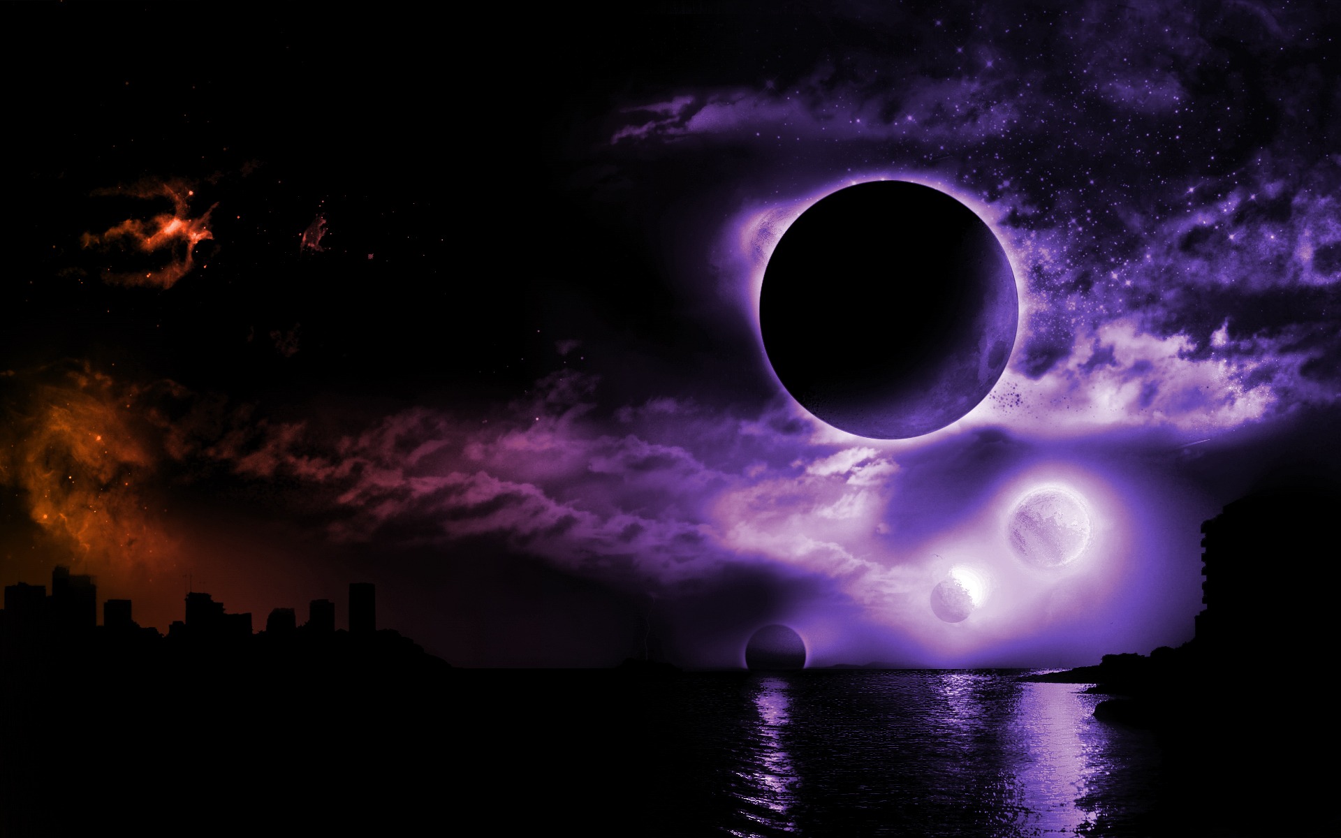 Download mobile wallpaper Planets, Purple, Sci Fi for free.