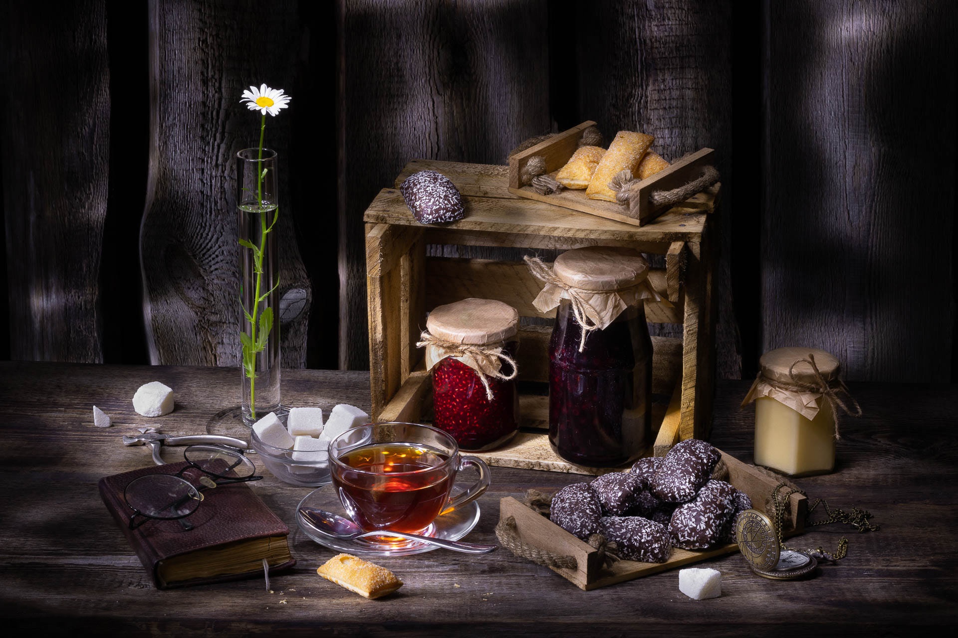 Download mobile wallpaper Still Life, Jam, Tea, Photography for free.