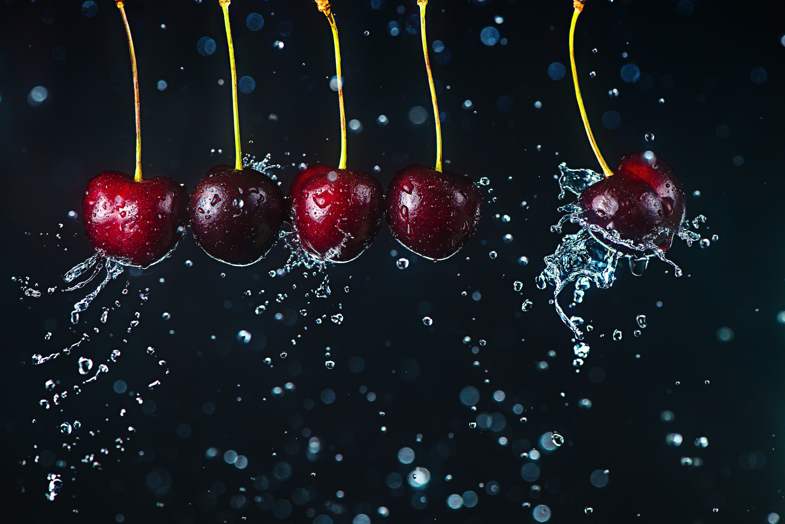 Download mobile wallpaper Fruits, Food, Cherry, Fruit, Water Drop for free.