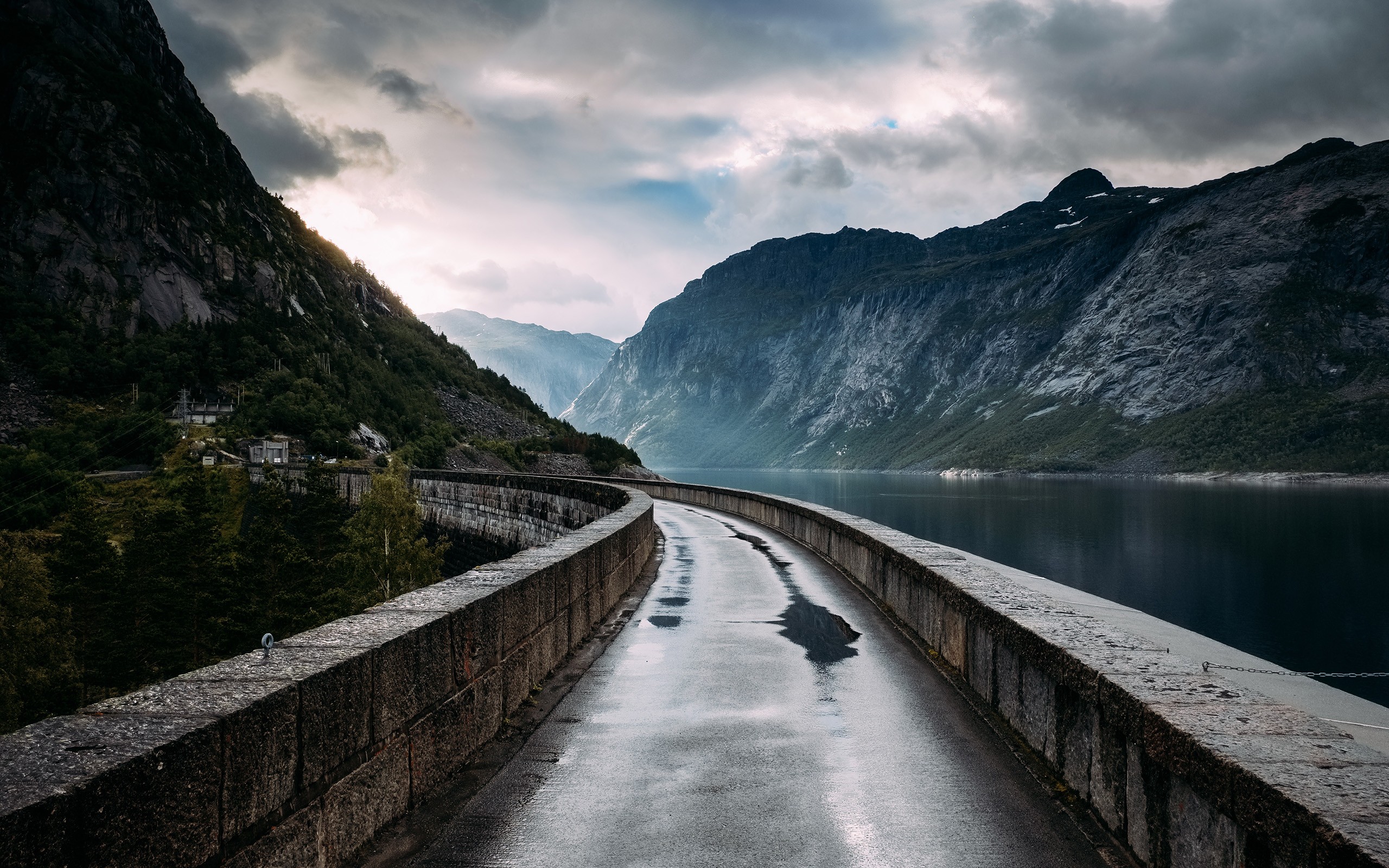 876595 Bild herunterladen menschengemacht, damm, fjord, norwegen - Hintergrundbilder und Bildschirmschoner kostenlos