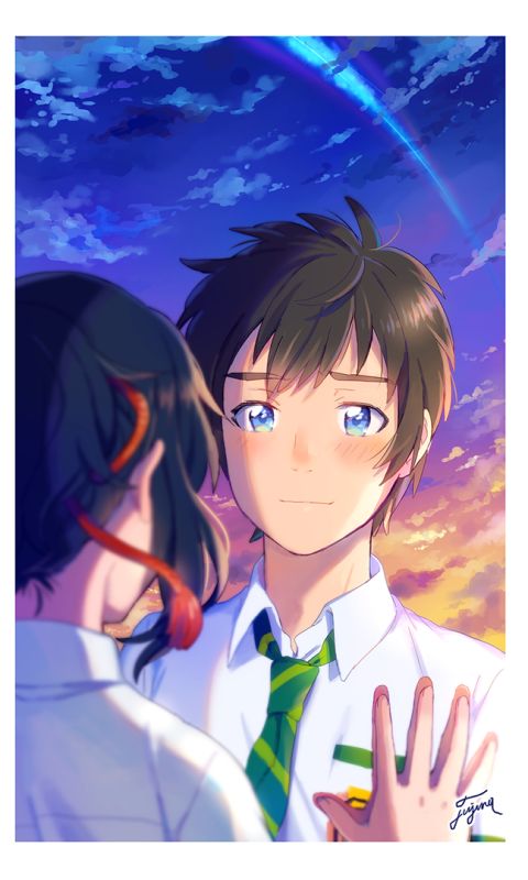 Download mobile wallpaper Anime, Your Name, Kimi No Na Wa, Mitsuha Miyamizu, Taki Tachibana for free.