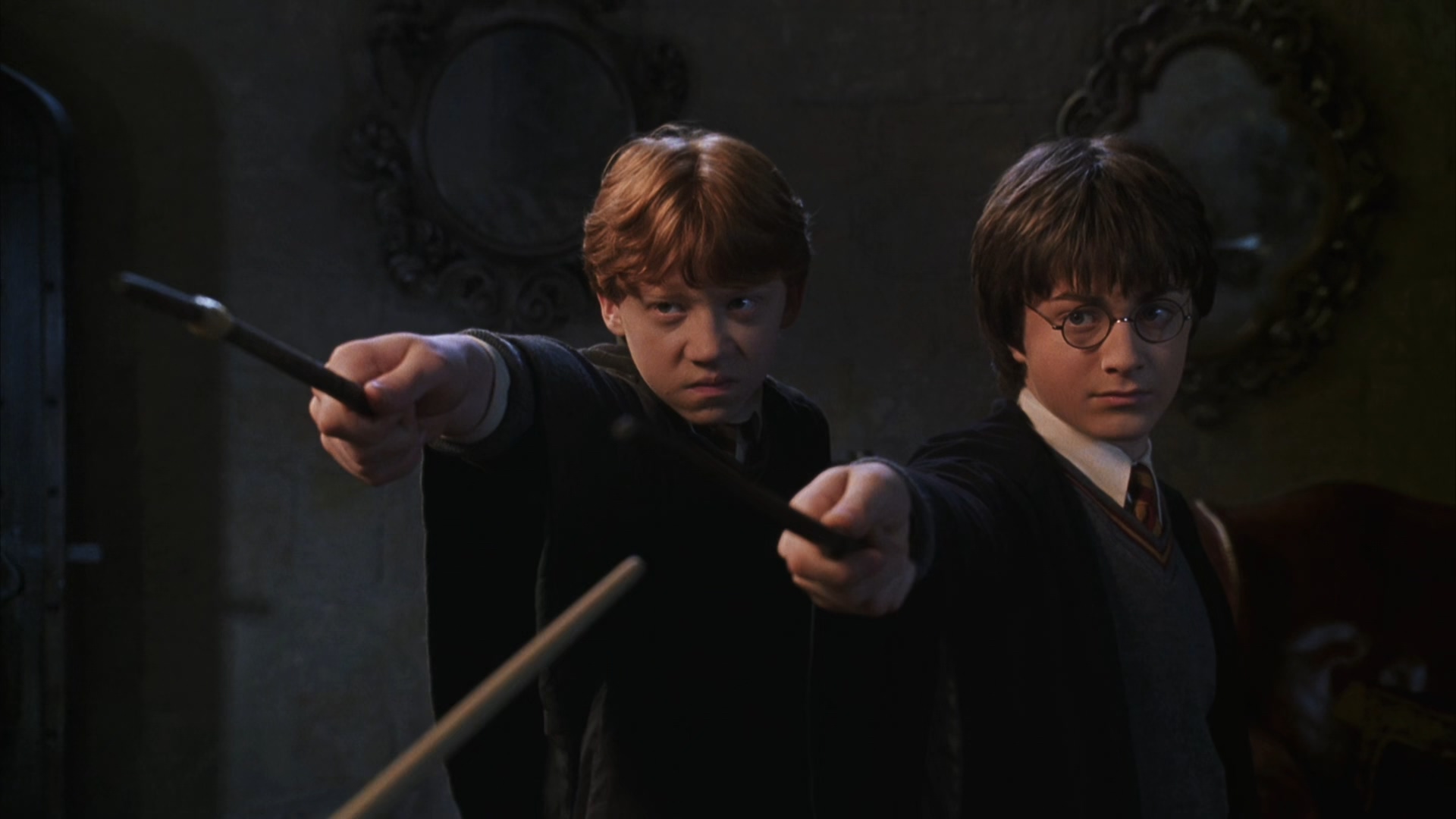 movie, harry potter and the chamber of secrets, daniel radcliffe, harry potter, ron weasley, rupert grint