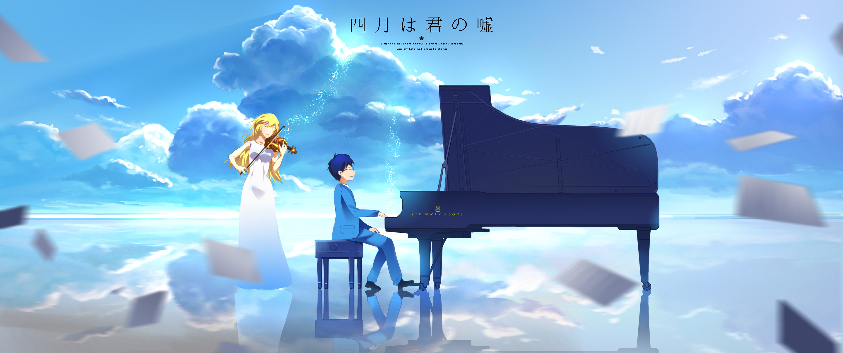 Descarga gratuita de fondo de pantalla para móvil de Animado, Kousei Arima, Kaori Miyazono, Shigatsu Wa Kimi No Uso.