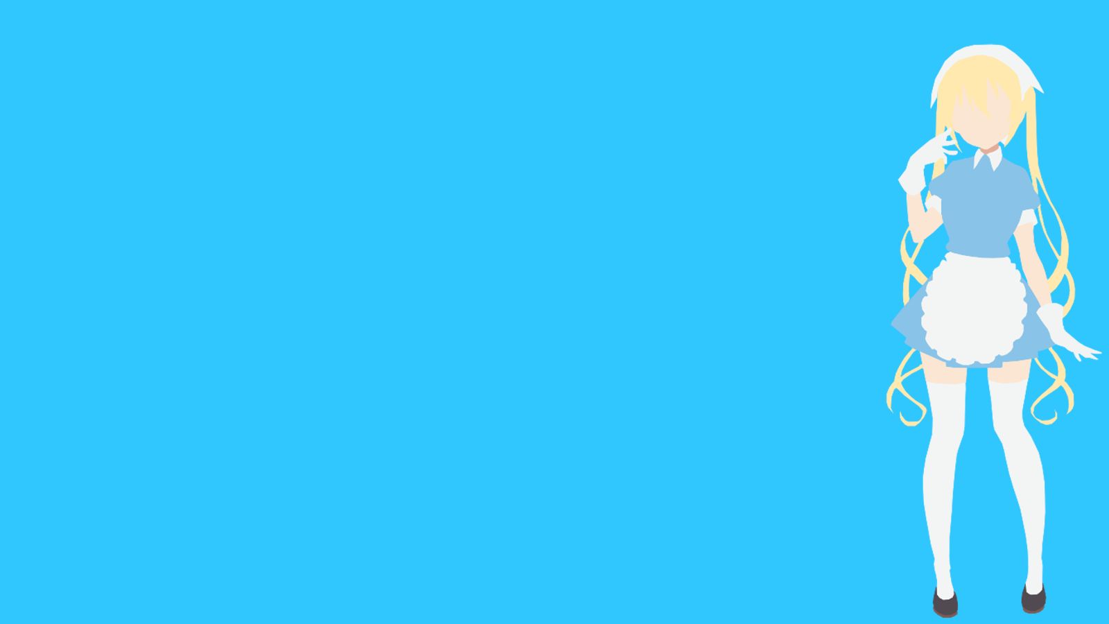 887262 descargar fondo de pantalla animado, blend s, rubia, vestido azul, vestir, guante, tocado, kaho hinata, pelo largo, criada, minimalista, muslos altos: protectores de pantalla e imágenes gratis