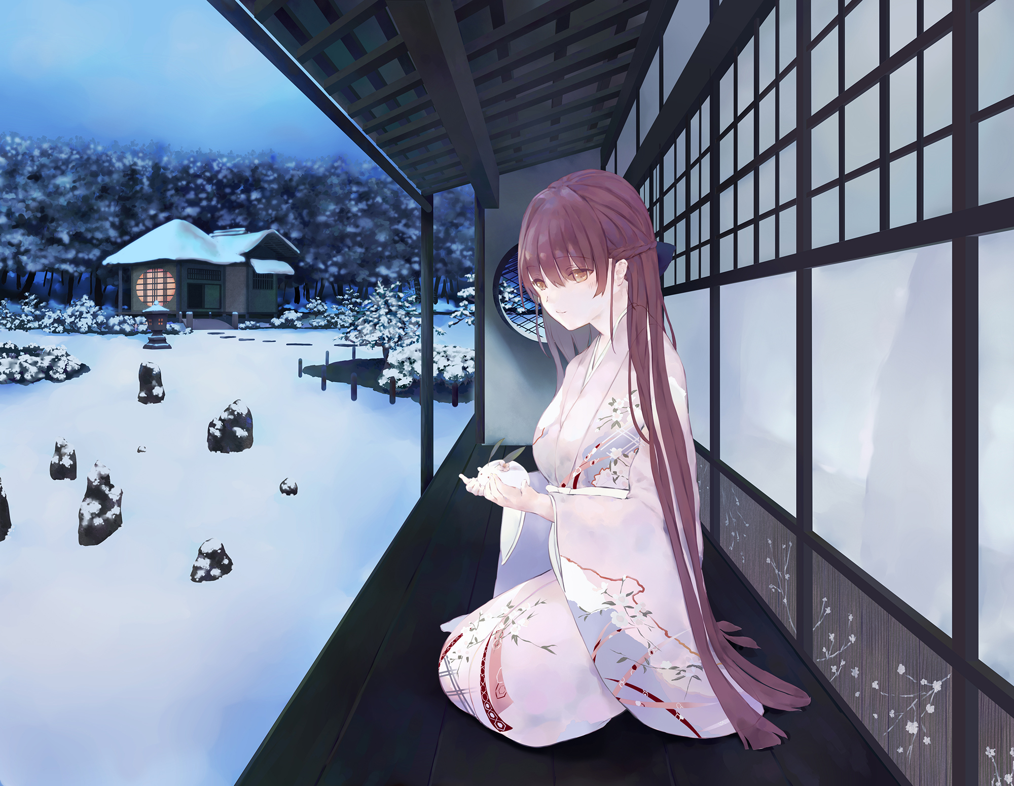 Download mobile wallpaper Anime, Snow, Original for free.