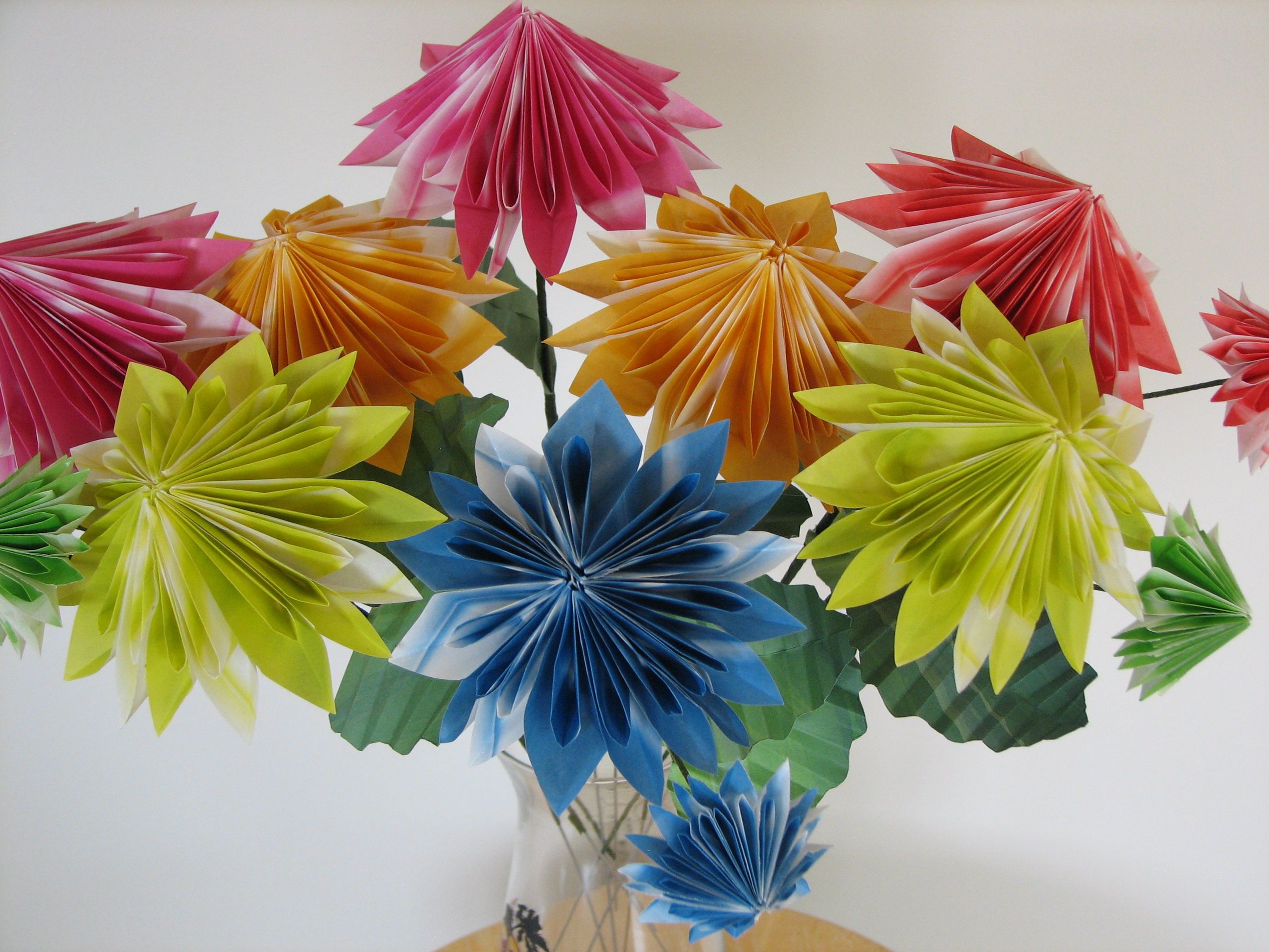 Download mobile wallpaper Flower, Colors, Origami, Man Made, Orange (Color) for free.