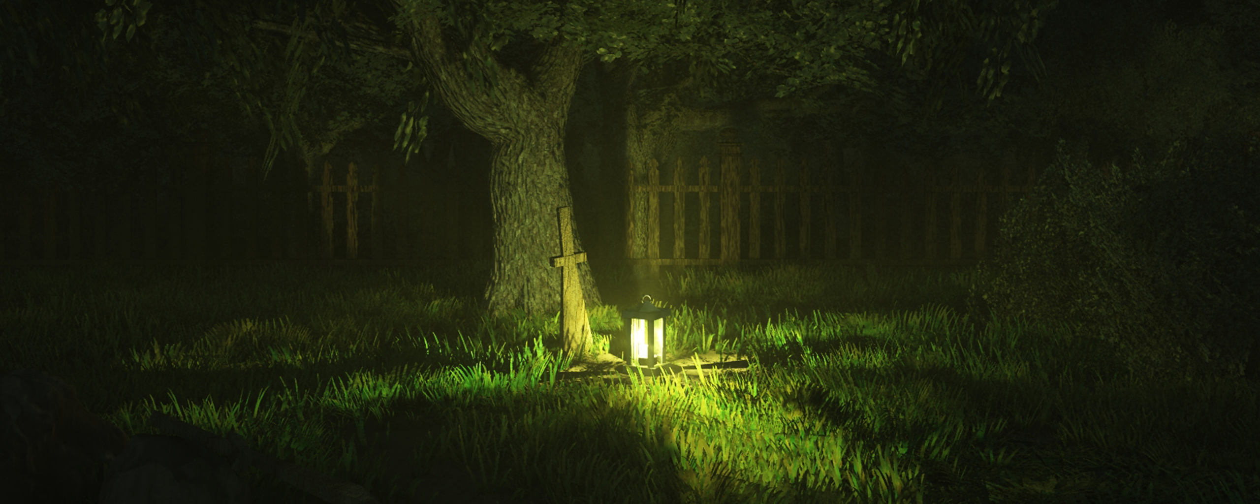 lantern, dark, graves, graveyard