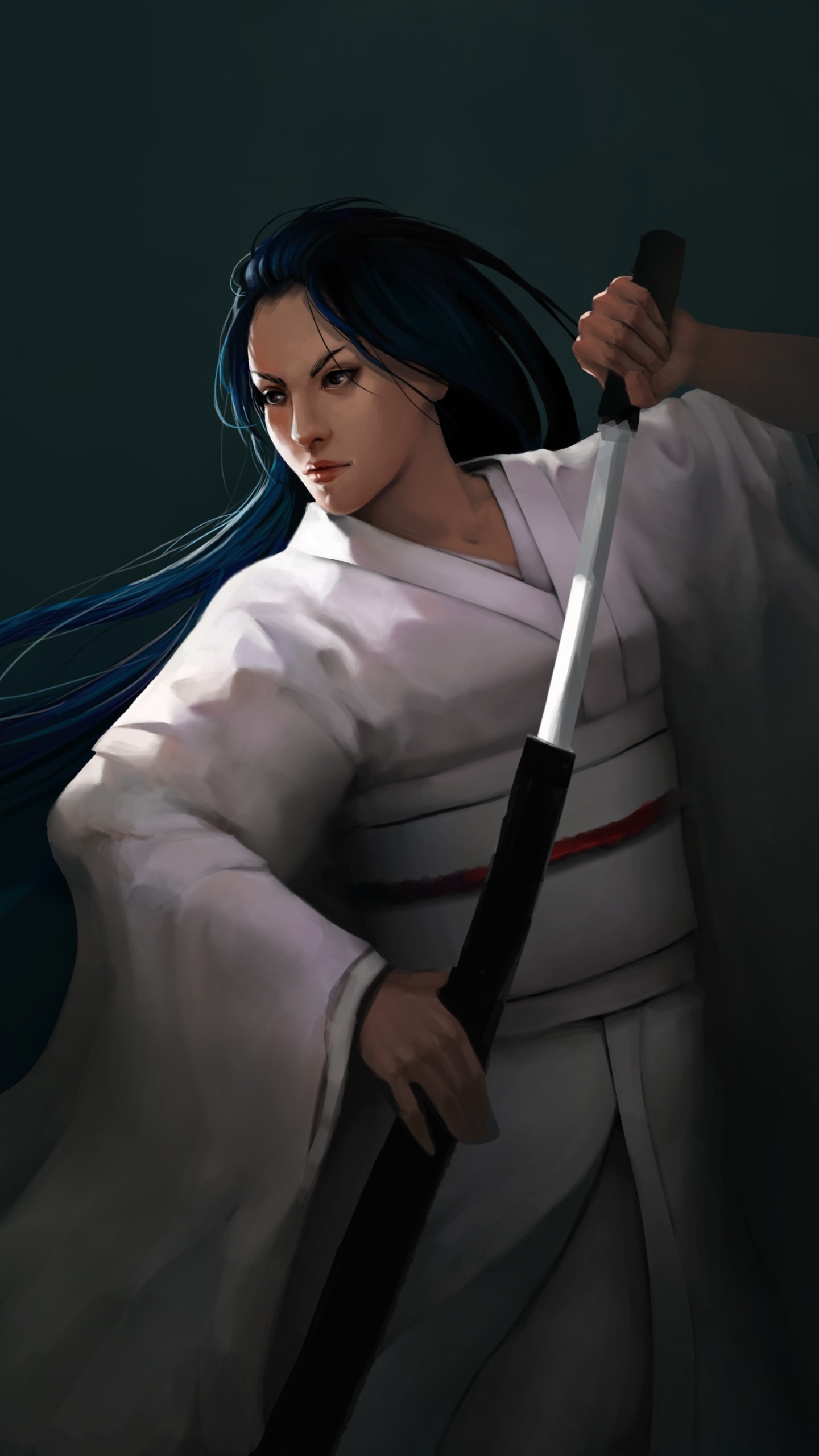 Download mobile wallpaper Fantasy, Kimono, Sword, Women Warrior for free.