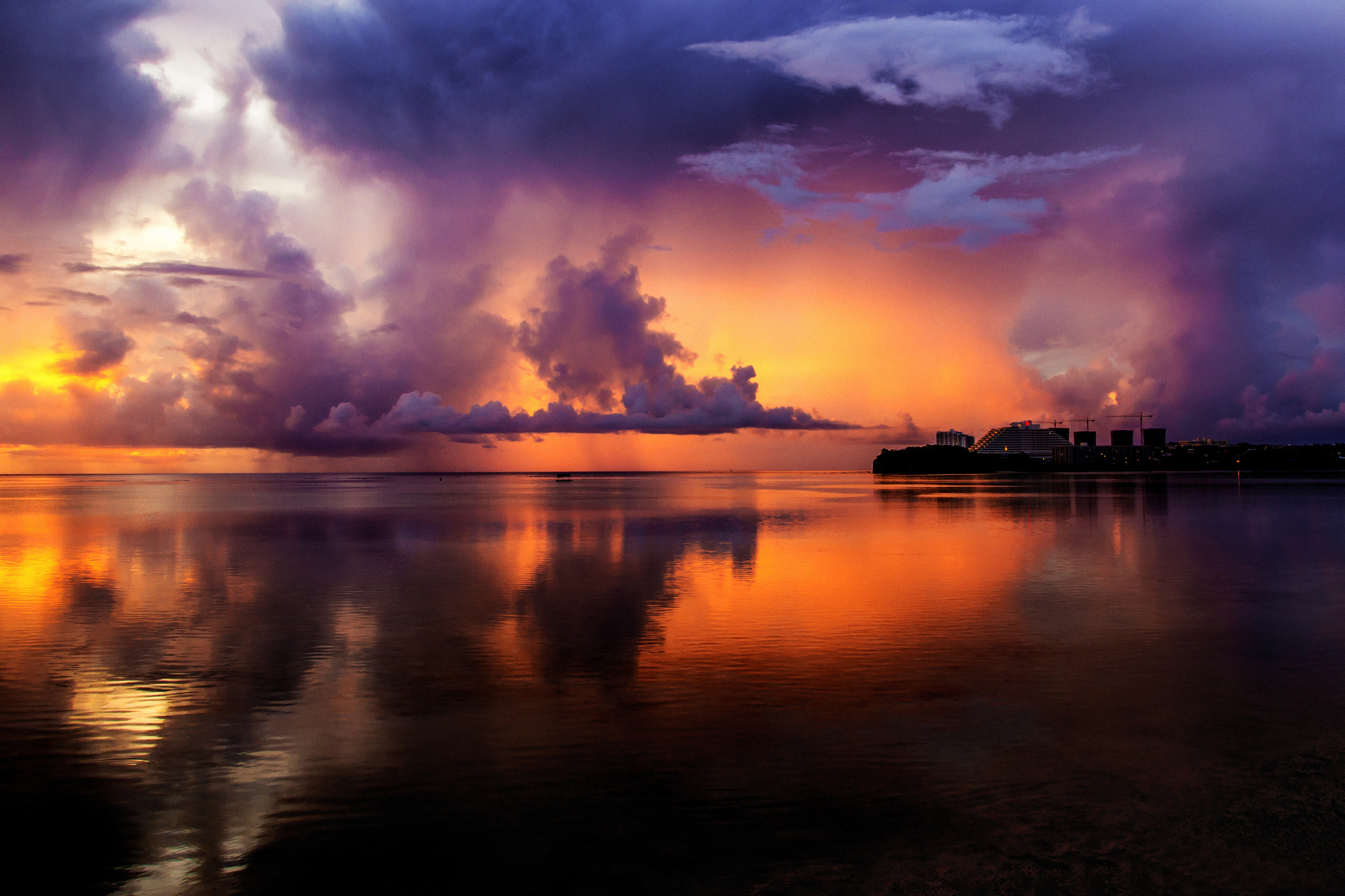 Free download wallpaper Sunset, Sea, Reflection, Earth, Cloud on your PC desktop