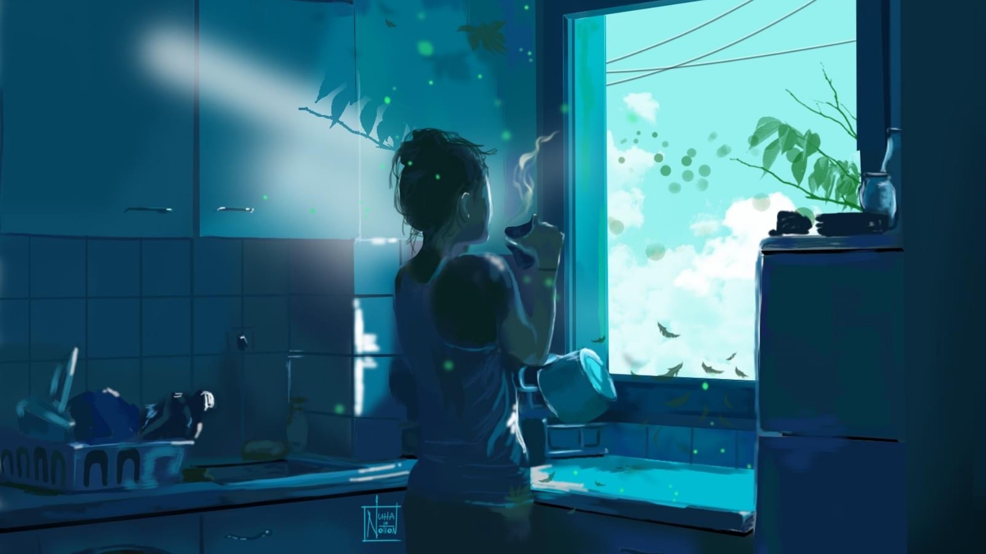 Download mobile wallpaper Anime, Morning, Girl, Window for free.