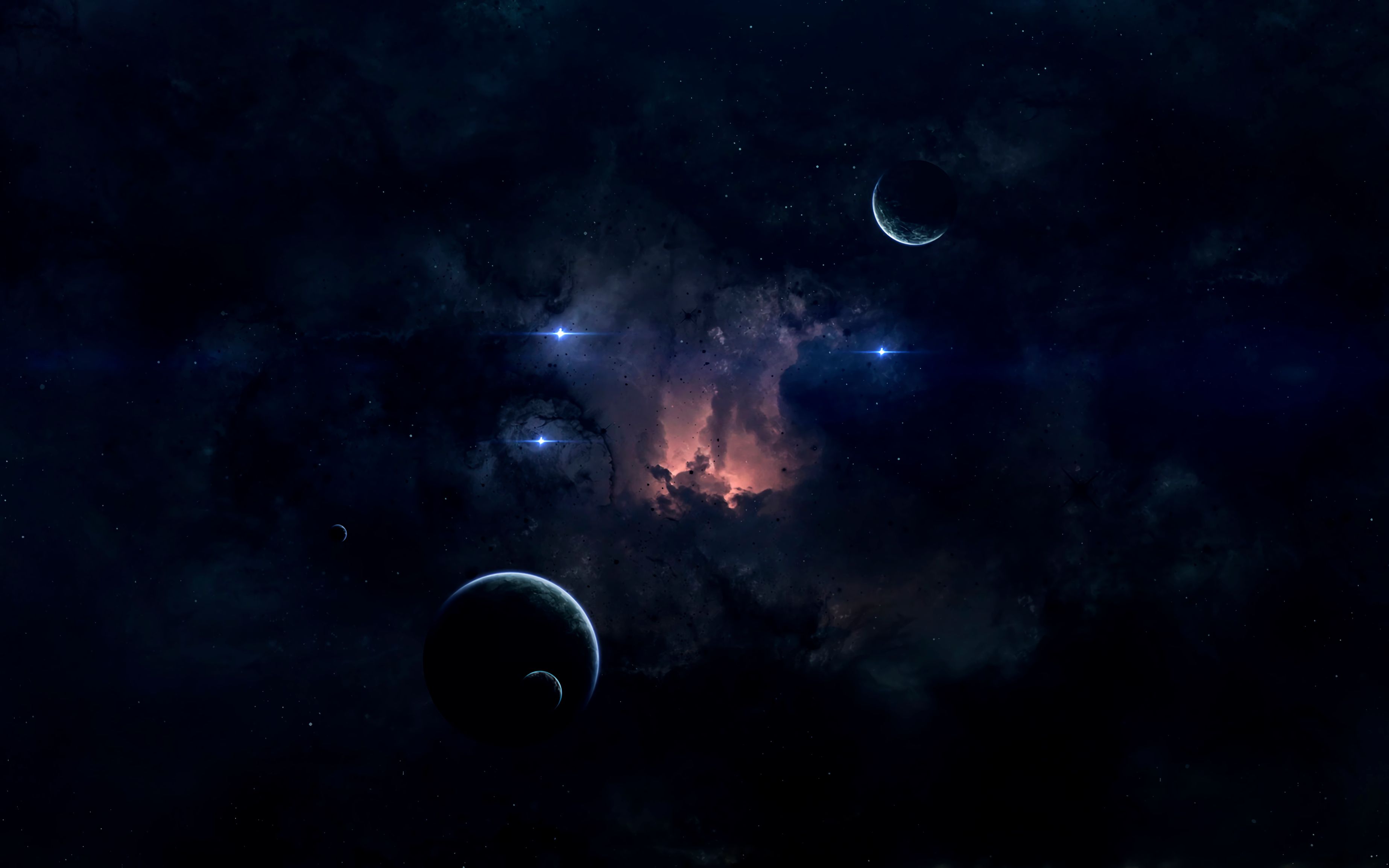 Free download wallpaper Stars, Universe, Glow, Planets, Dark, Nebula on your PC desktop