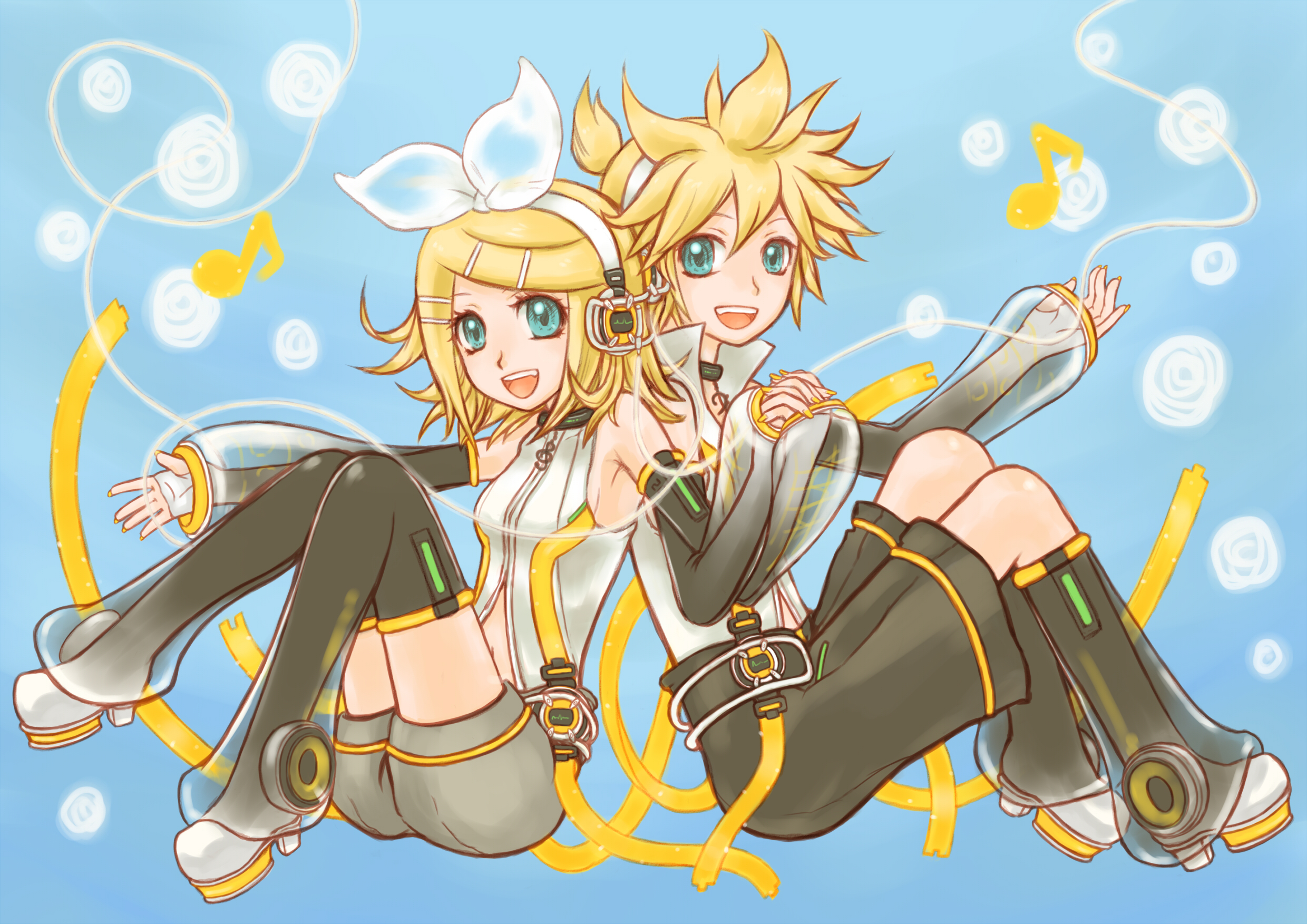 Handy-Wallpaper Vocaloid, Animes, Rin Kagamine, Len Kagamine kostenlos herunterladen.