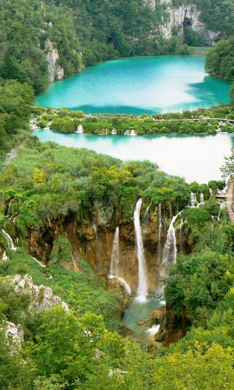 earth, waterfall, forest, croatia, plitvice lakes national park, waterfalls