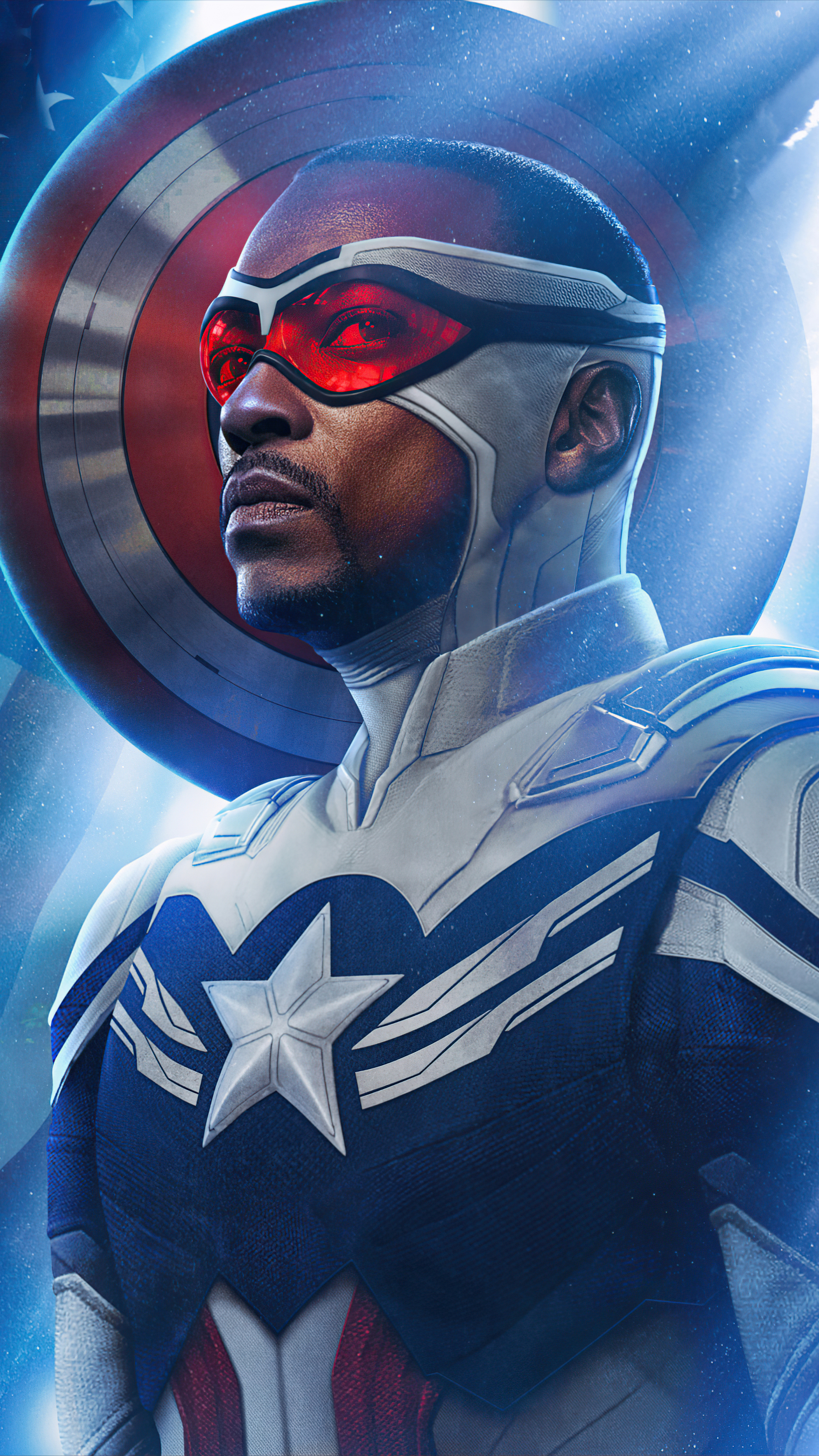 Download mobile wallpaper Captain America, Tv Show, Superhero, Falcon (Marvel Comics), Anthony Mackie, Sam Wilson, The Falcon And The Winter Soldier for free.
