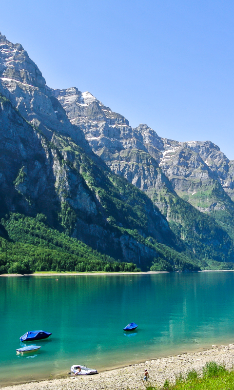 Descarga gratuita de fondo de pantalla para móvil de Lagos, Montaña, Lago, Suiza, Tierra/naturaleza, Klöntalersee.
