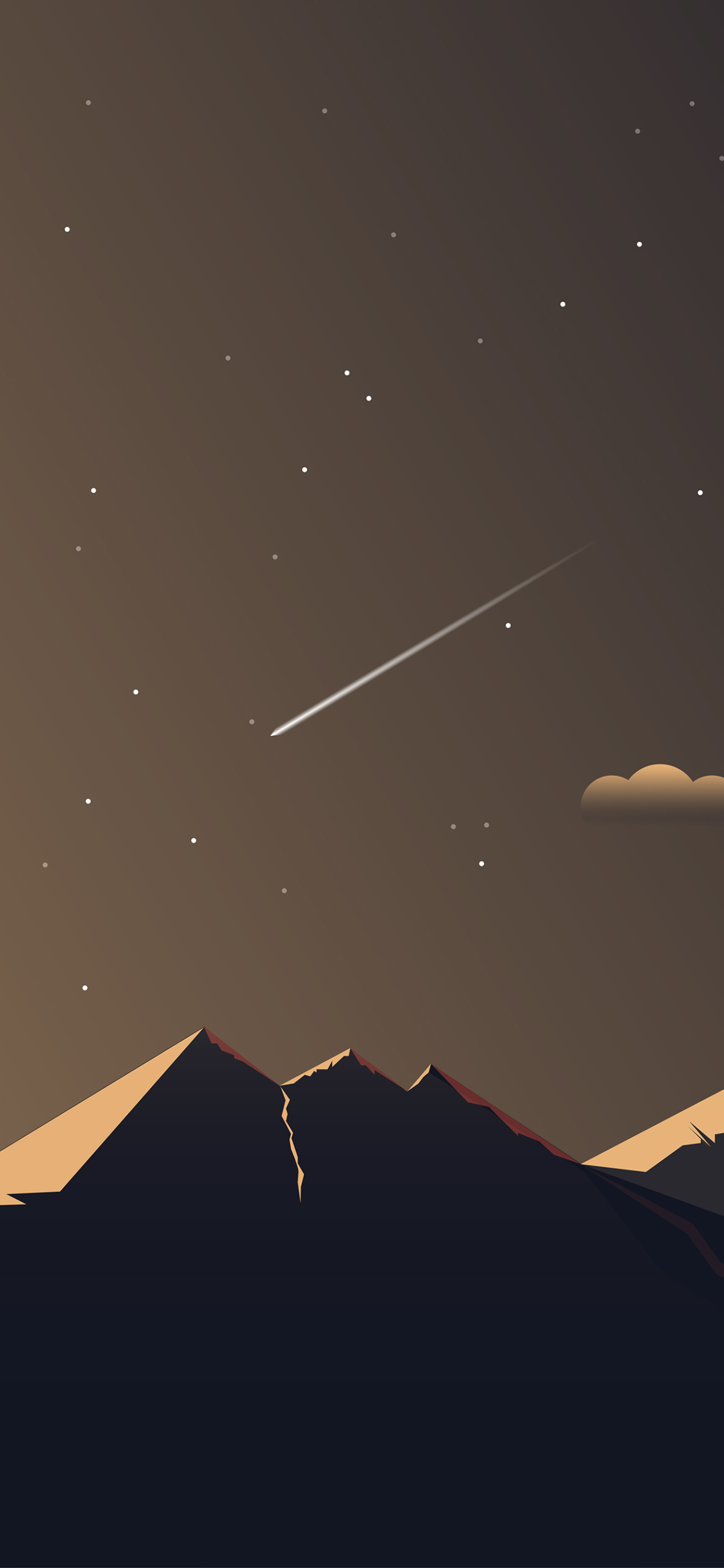 Download mobile wallpaper Nature, Night, Mountain, Artistic, Minimalist for free.