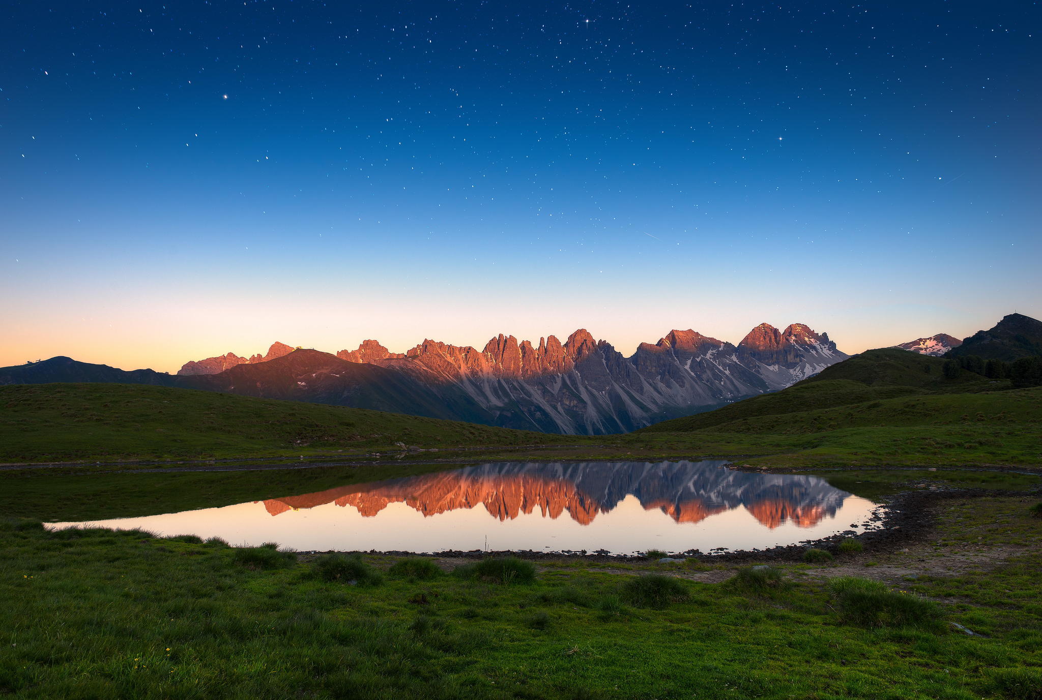 Free download wallpaper Landscape, Nature, Sky, Stars, Lakes, Mountain, Lake, Reflection, Earth on your PC desktop