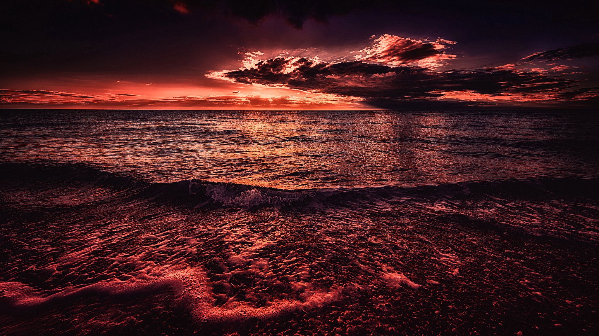 Download mobile wallpaper Surf, Horizon, Sea, Sunset, Dark for free.