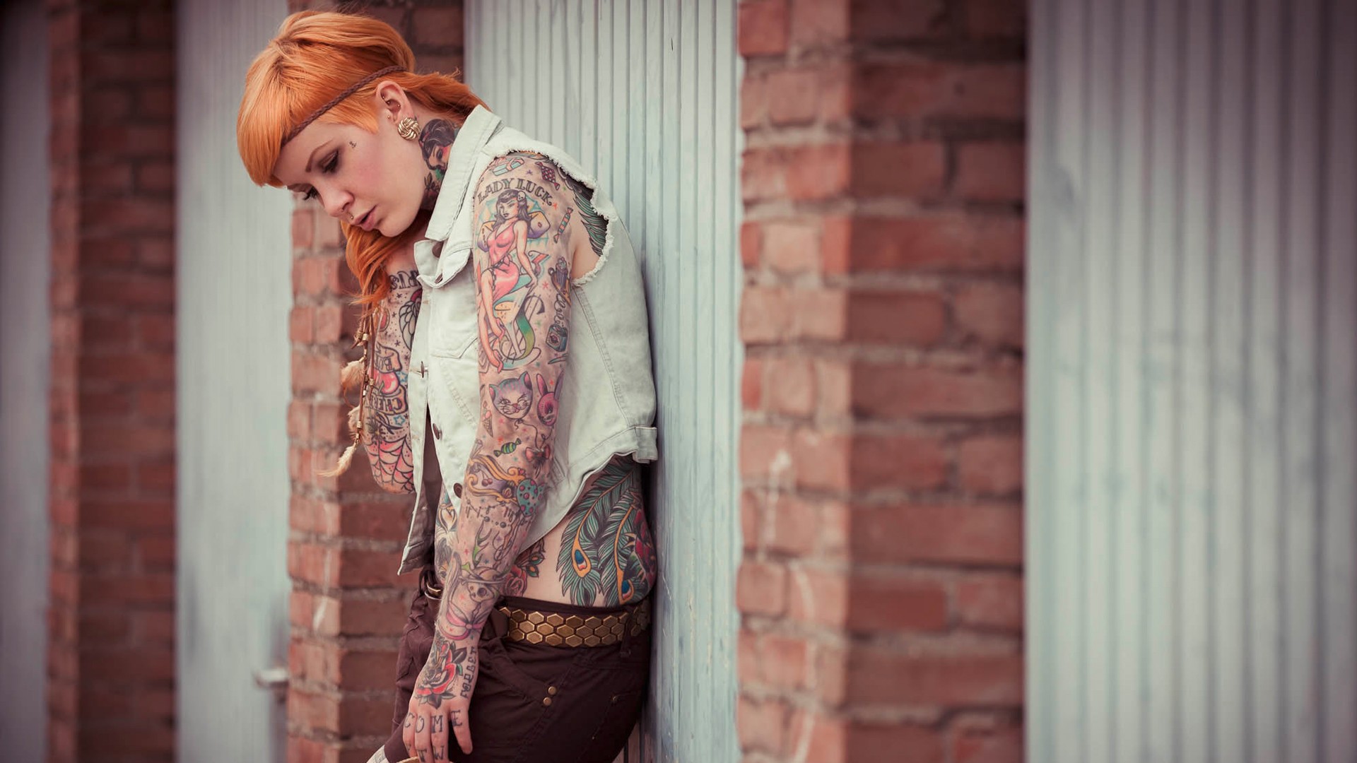 Download mobile wallpaper Redhead, Tattoo, Women for free.