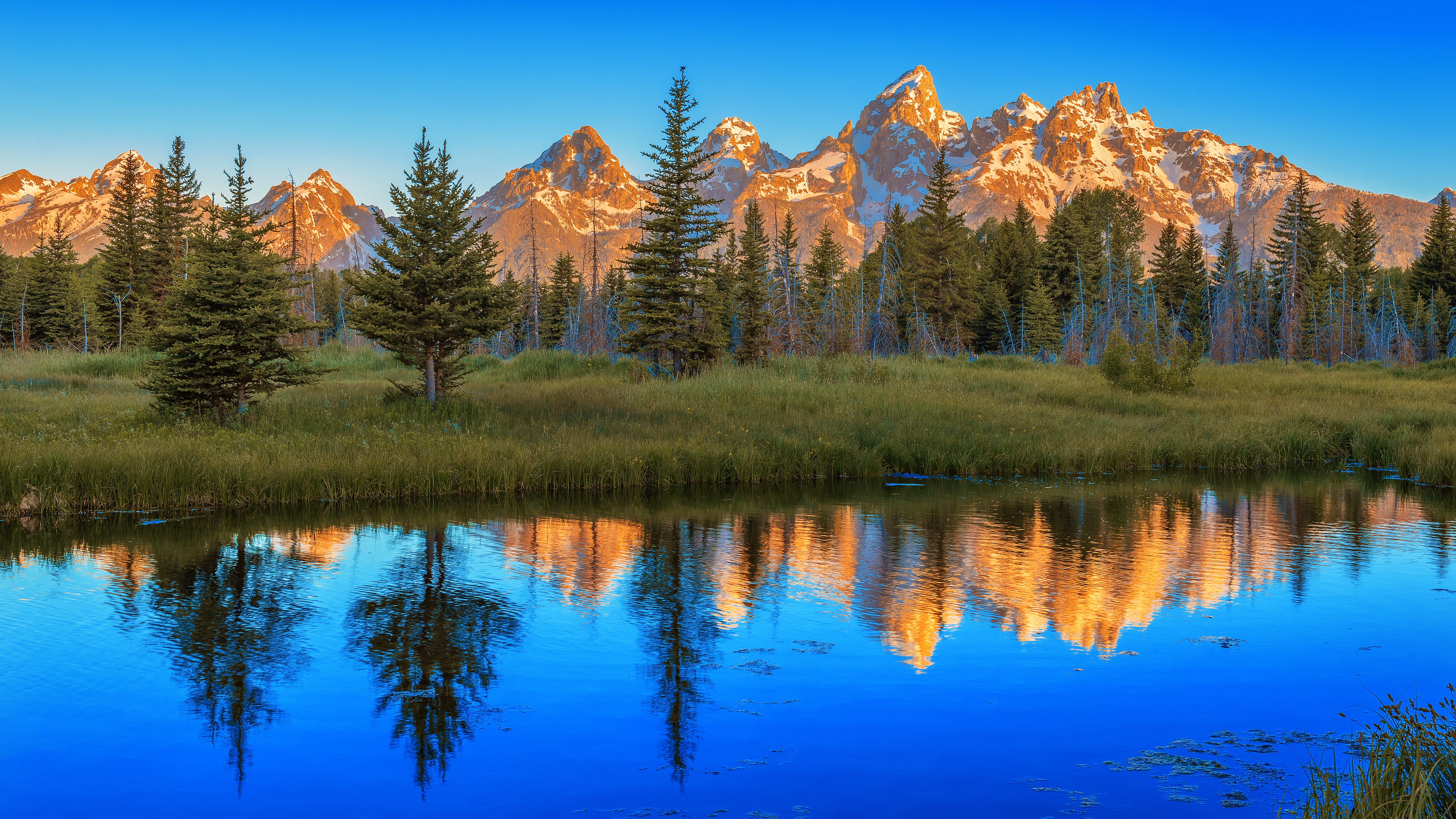 1533912壁紙のダウンロード地球, グランドティトン国立公園, 湖, 山, 自然, 反射, アメリカ合衆国, 国立公園-スクリーンセーバーと写真を無料で