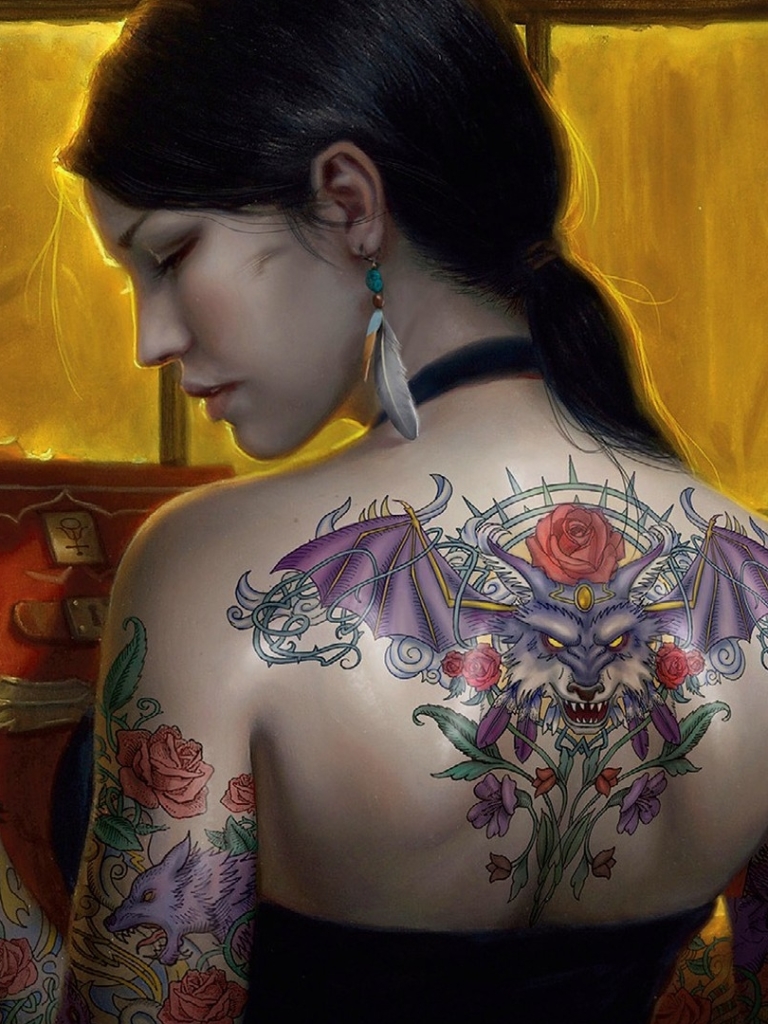 Download mobile wallpaper Fantasy, Tattoo for free.