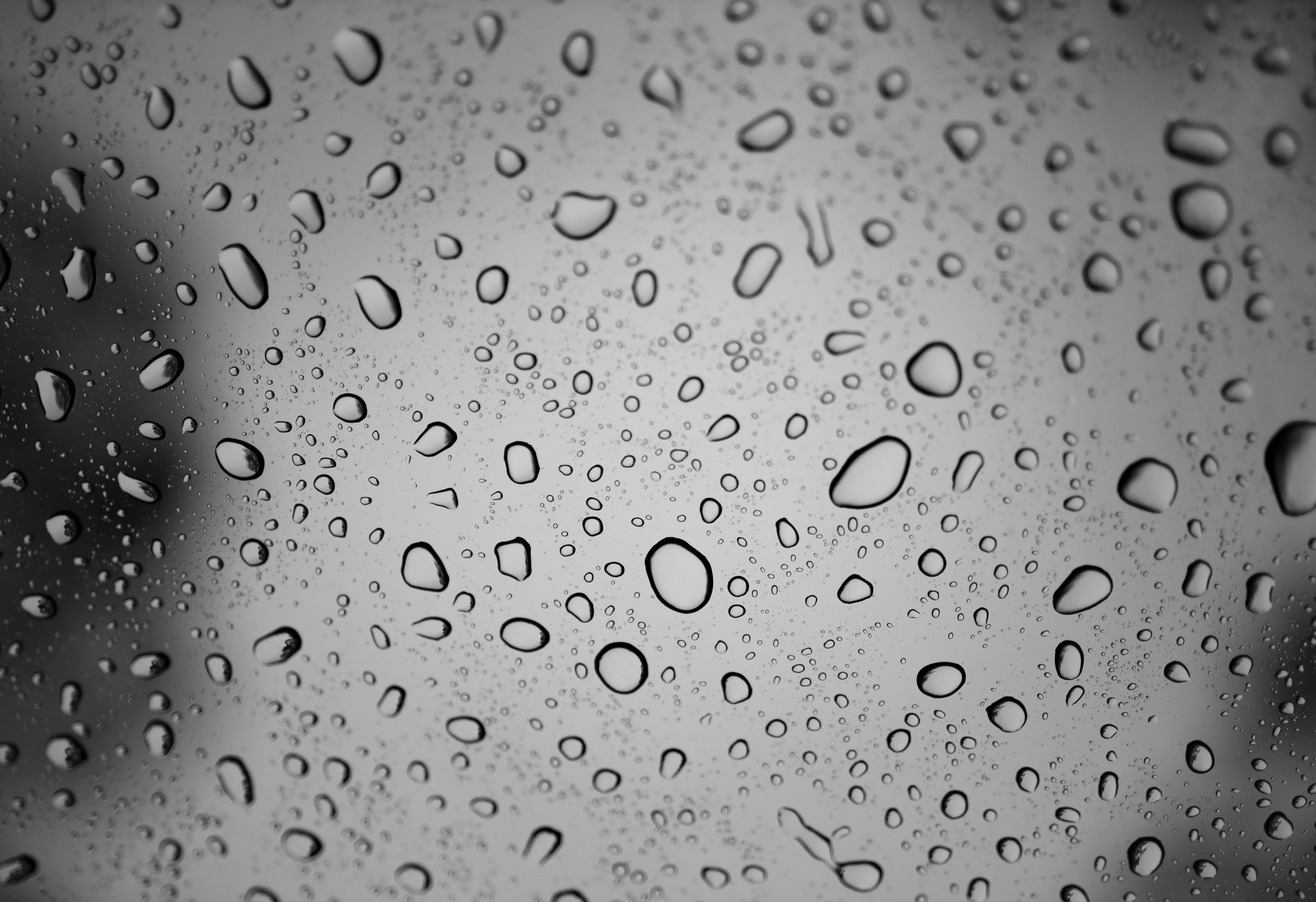 Download mobile wallpaper Macro, Wet, Chb, Bw, Drops, Glass for free.