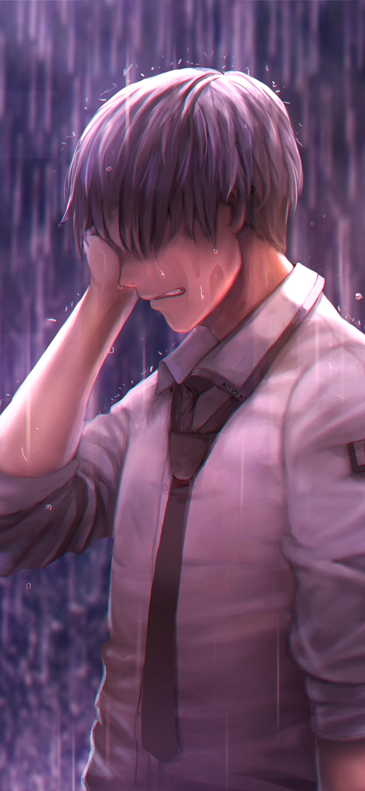 Download mobile wallpaper Anime, Rain, Sad, Tears, Original for free.