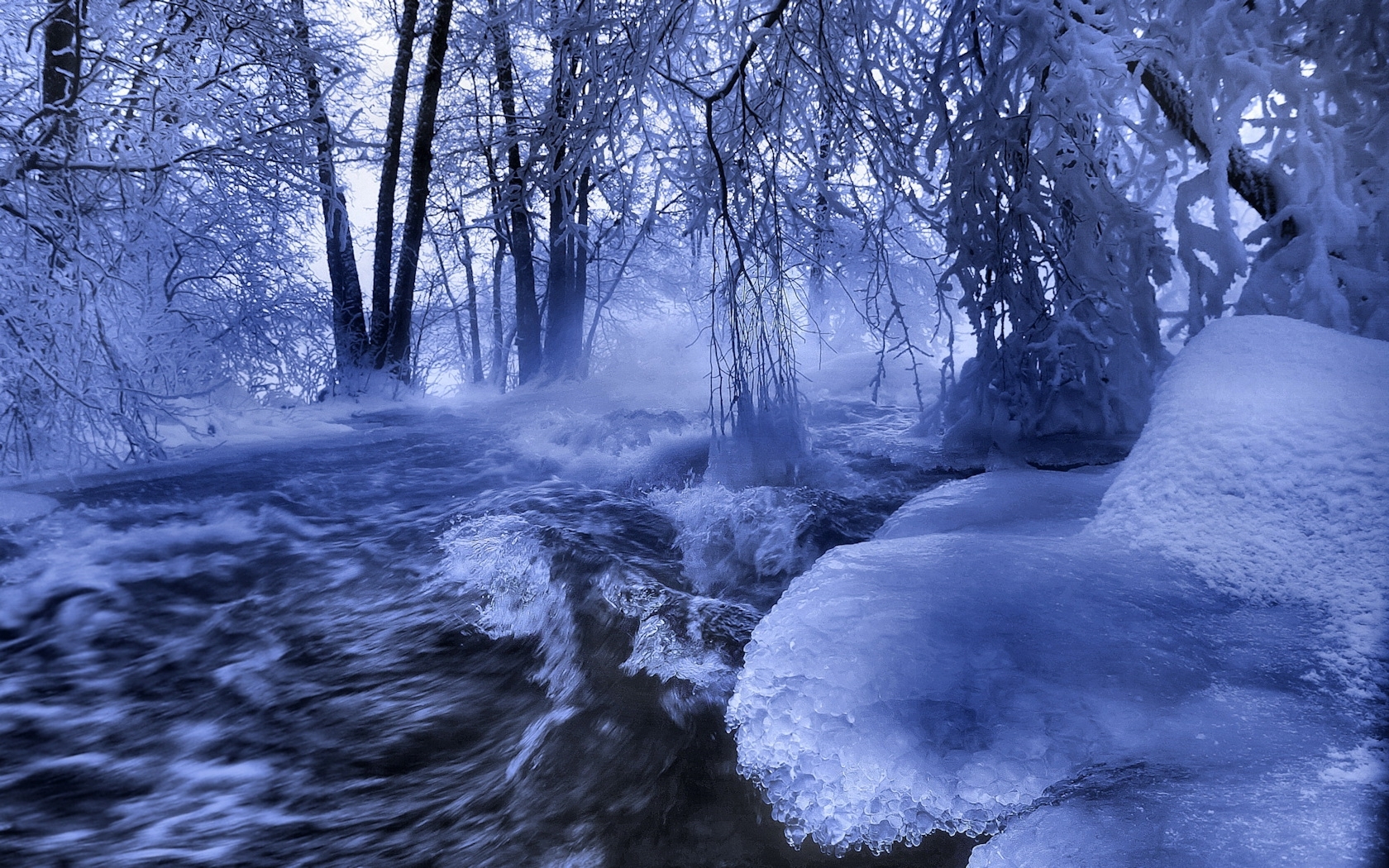 Free download wallpaper Landscape, Winter, Rivers, Trees, Nature on your PC desktop