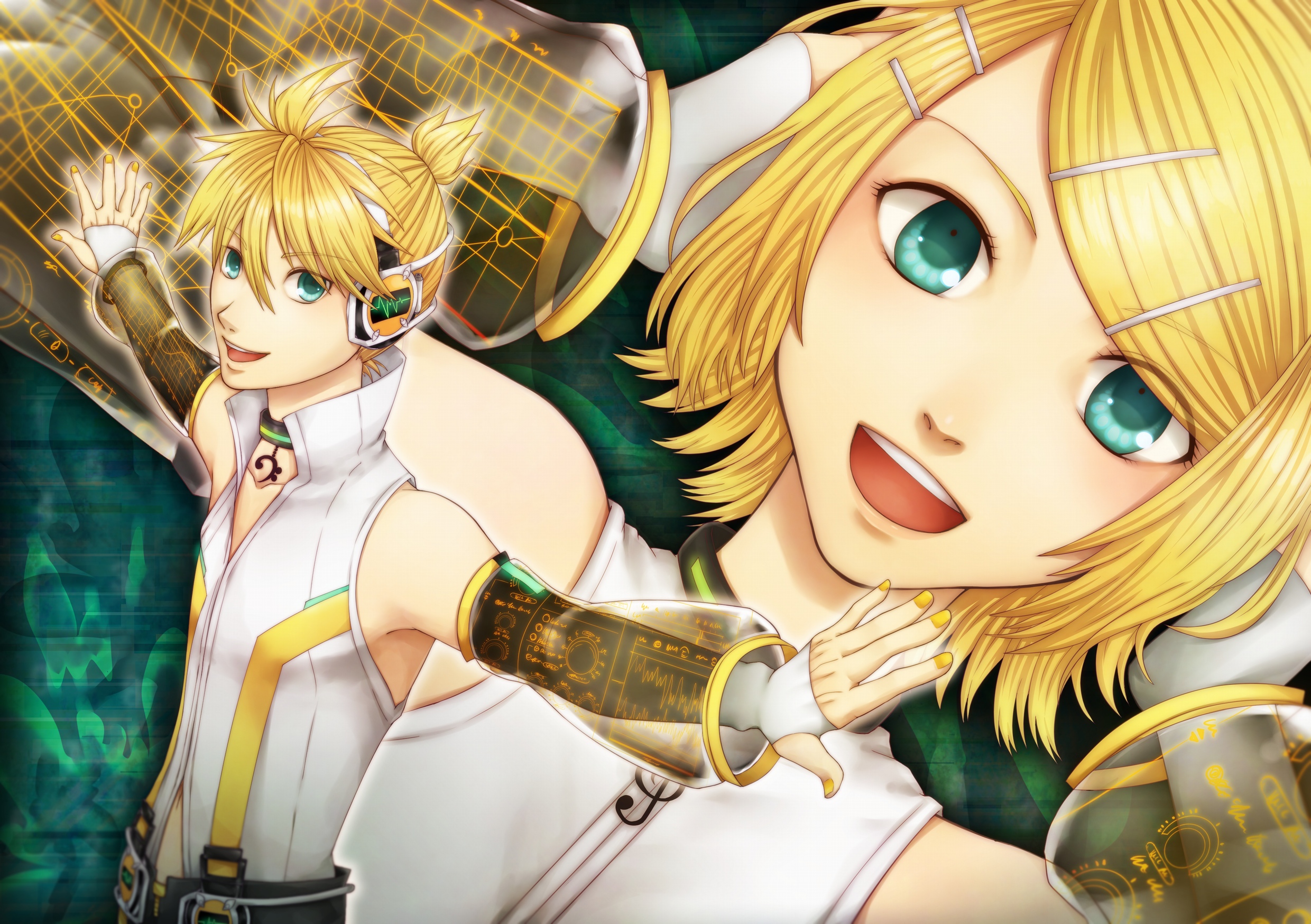 Download mobile wallpaper Anime, Vocaloid, Rin Kagamine, Len Kagamine for free.