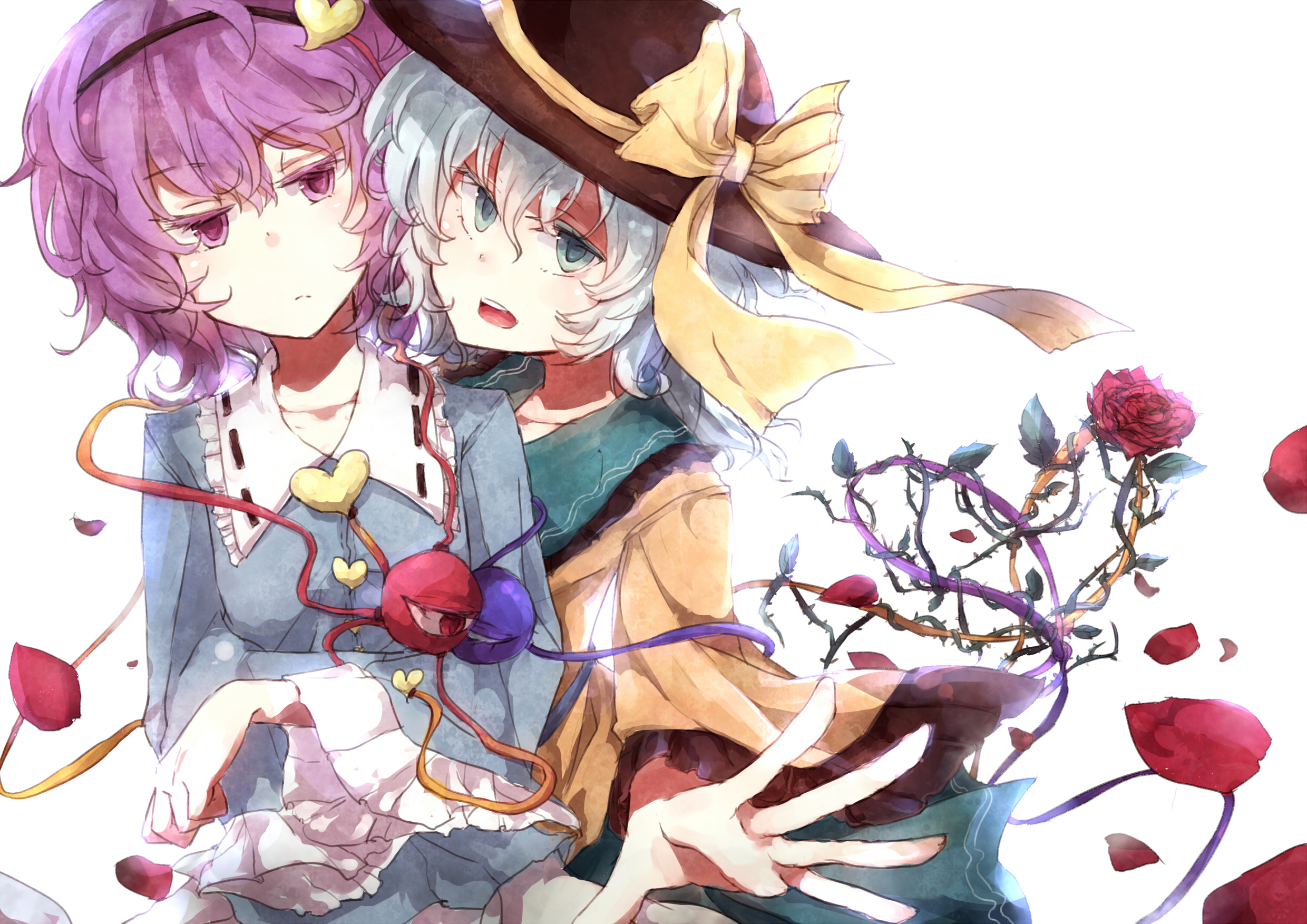 Téléchargez des papiers peints mobile Animé, Touhou, Koishi Komeiji, Satori Komeiji gratuitement.