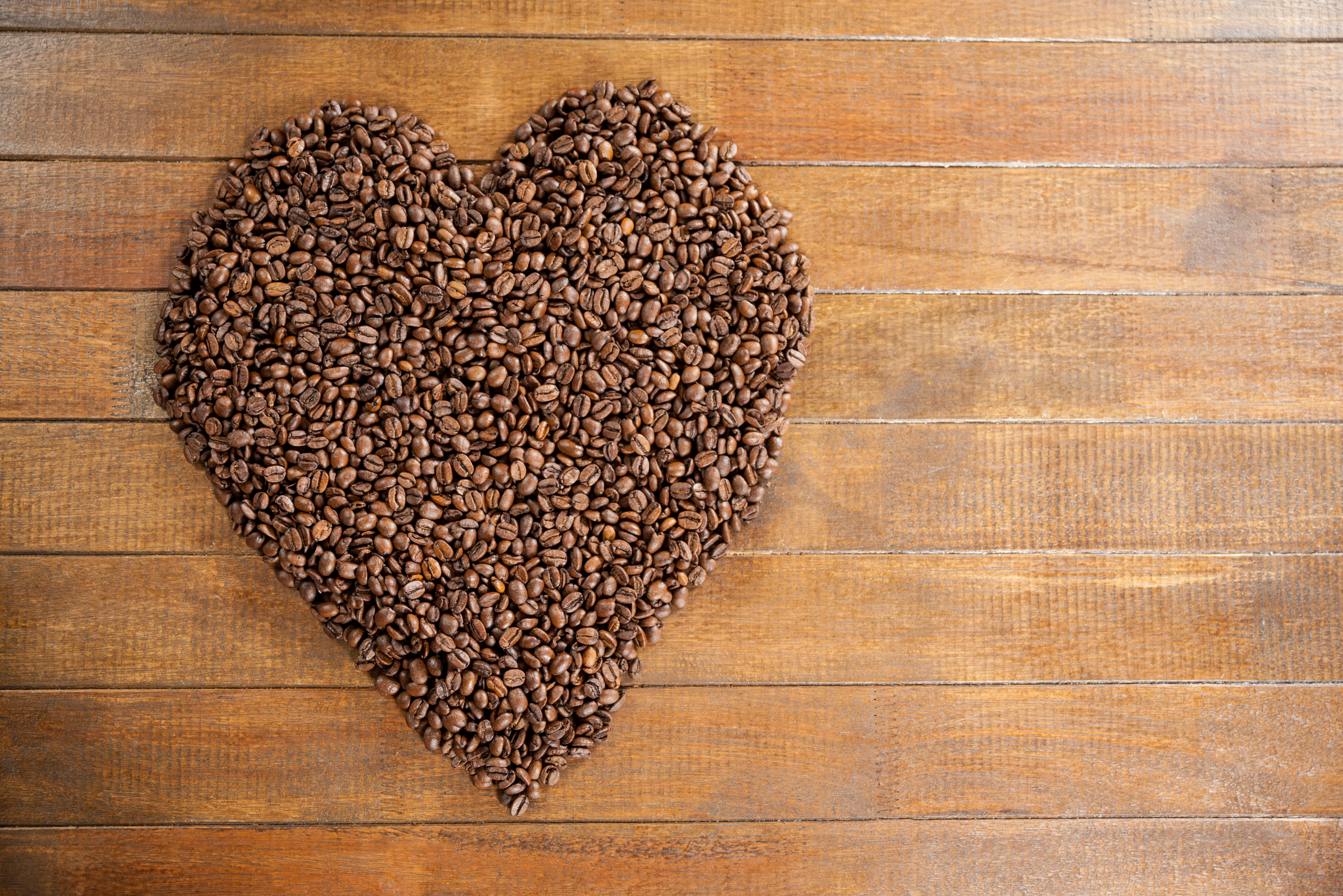 Download mobile wallpaper Food, Coffee, Coffee Beans, Heart Shaped for free.