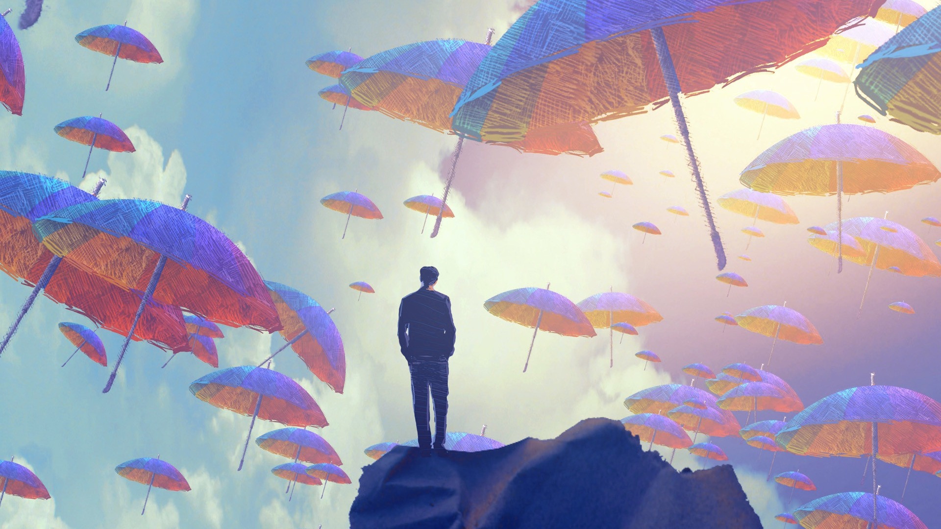 Free download wallpaper Human, Umbrella, Artistic on your PC desktop