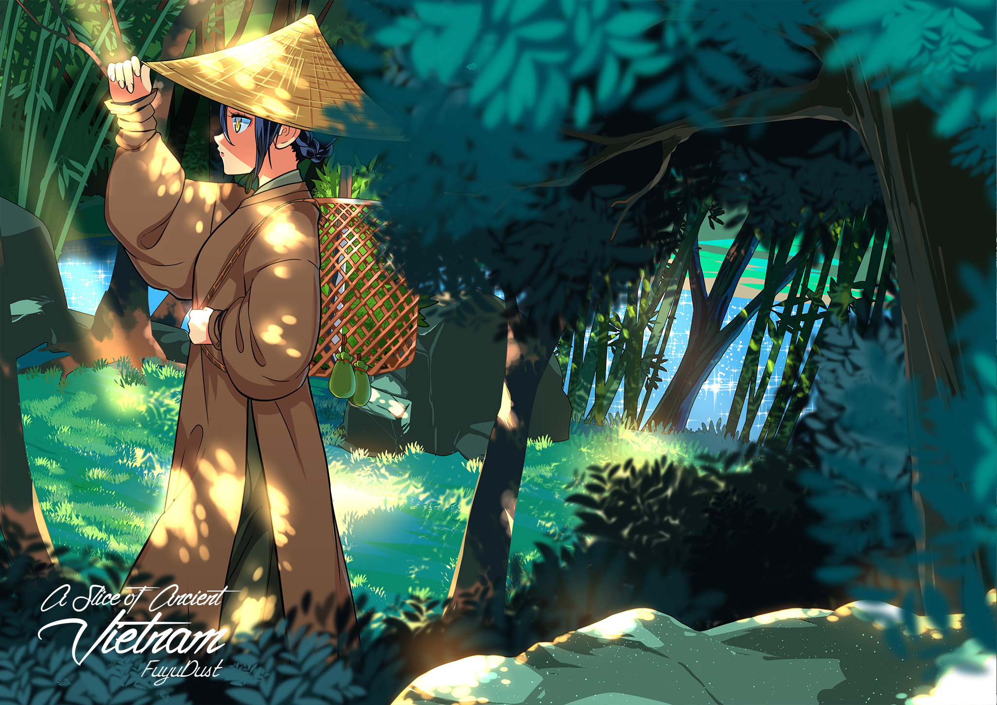 Baixe gratuitamente a imagem Anime, Floresta, Bambu, Original na área de trabalho do seu PC