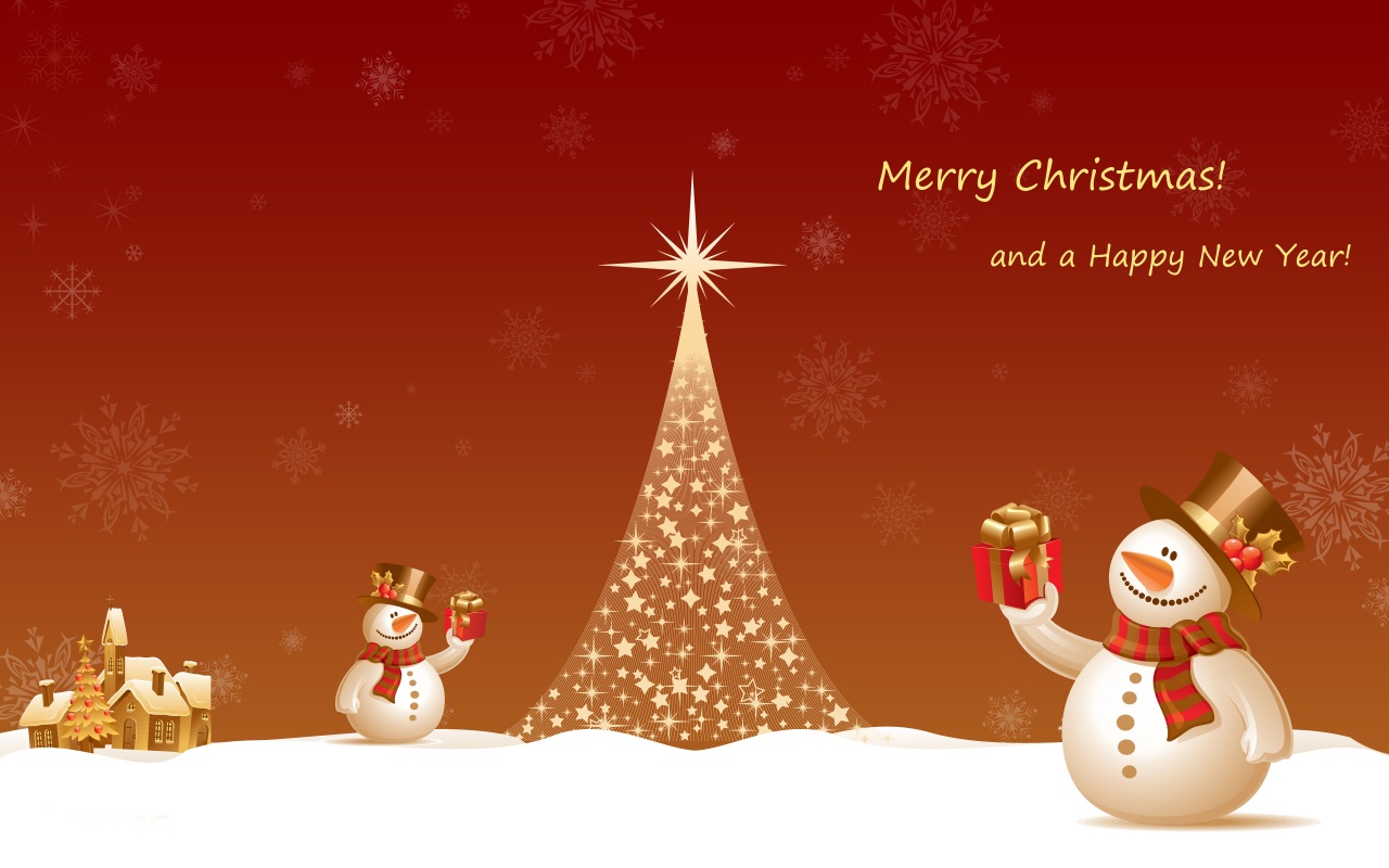 Handy-Wallpaper Feiertage, Weihnachten, Schneemann, Weihnachtsbaum, Frohe Weihnachten kostenlos herunterladen.