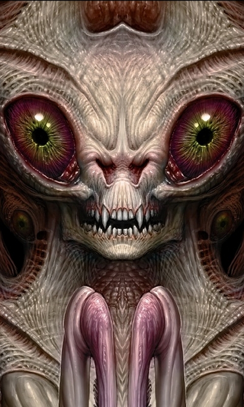 Download mobile wallpaper Fantasy, Alien, Dark, Creature, Creepy, Eye, Skull for free.