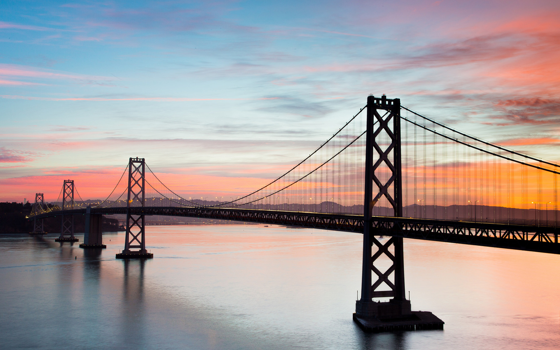 Download mobile wallpaper Bay Bridge, San Francisco, Bridge, Bridges, Man Made for free.