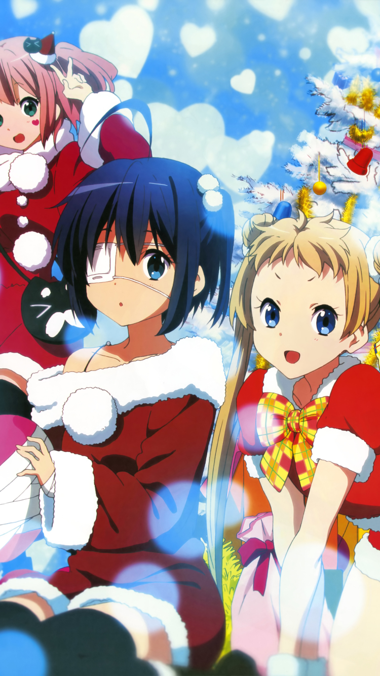 anime, love chunibyo & other delusions, christmas, rikka takanashi, satone shichimiya, sanae dekomori, shinka nibutani, kumin tsuyuri Full HD