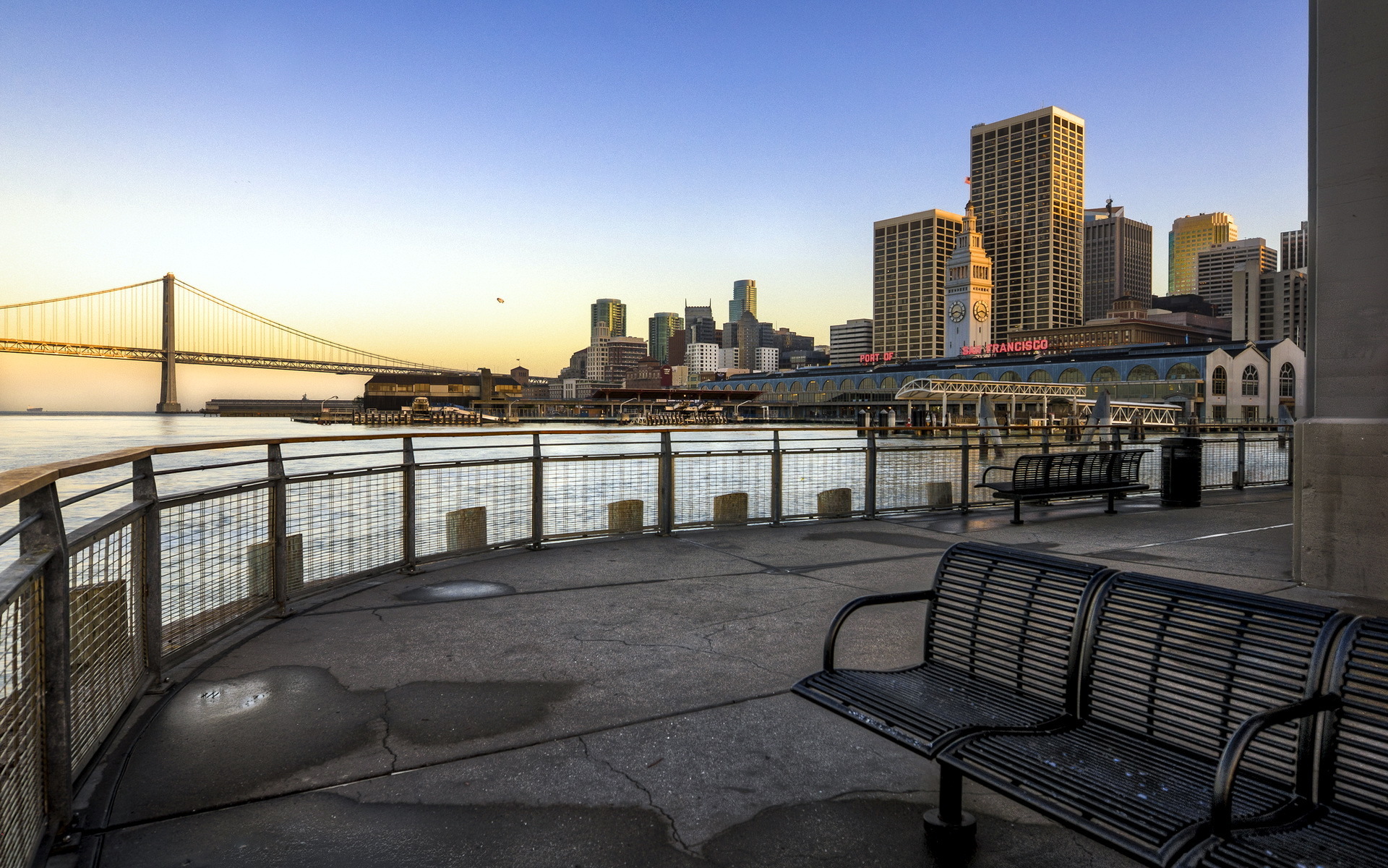 Free download wallpaper Cities, City, Bench, California, San Francisco, Man Made on your PC desktop