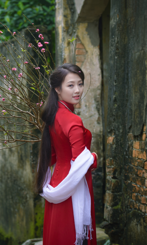 Download mobile wallpaper Women, Asian, Vietnamese, Ao Dai for free.