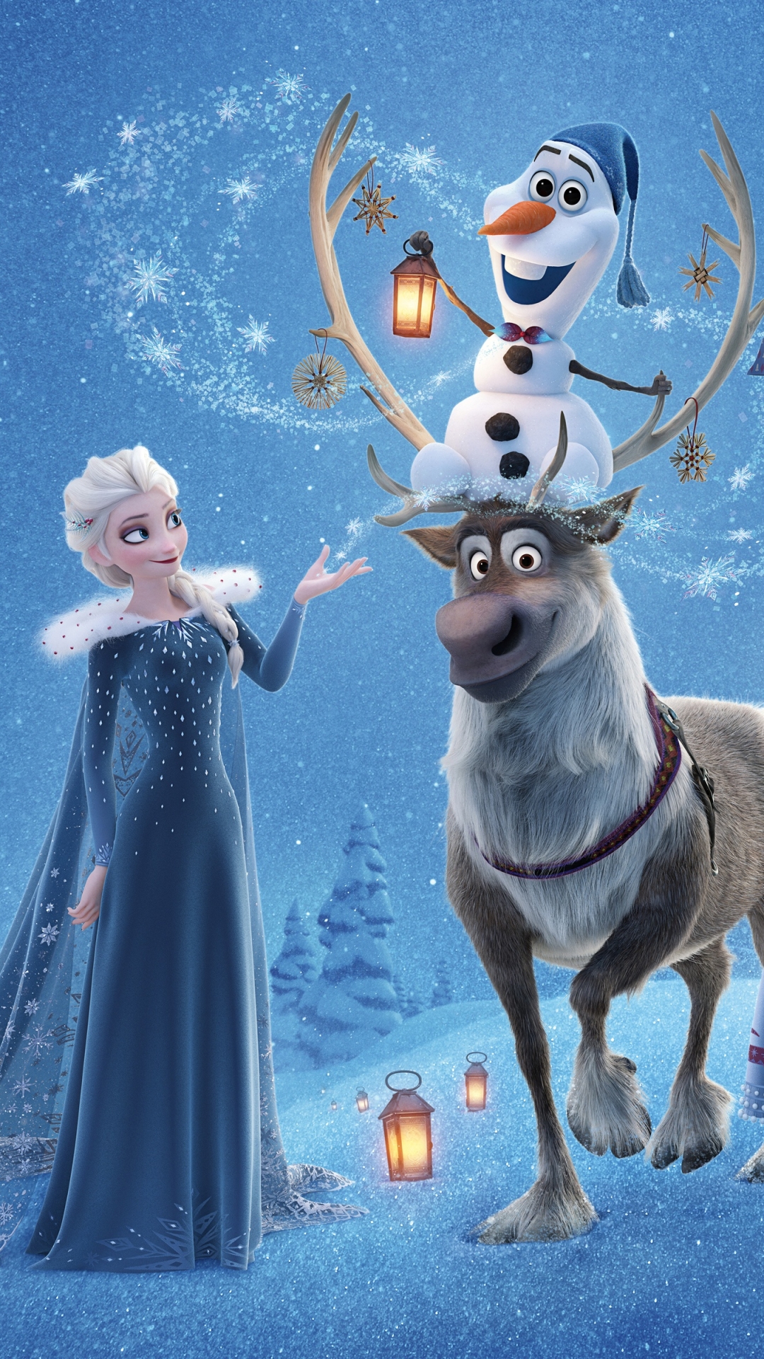 Descarga gratuita de fondo de pantalla para móvil de Películas, Frozen: El Reino Del Hielo, Congelado (Película), Elsa (Congelada), Olaf (Congelado), Sven (Congelado).