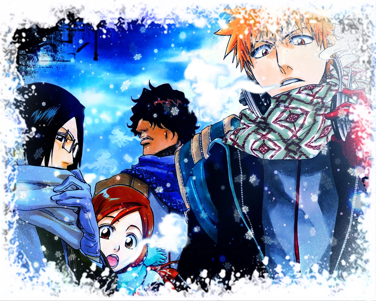 Free download wallpaper Anime, Bleach, Ichigo Kurosaki, Orihime Inoue, Uryu Ishida, Yasutora Sado on your PC desktop