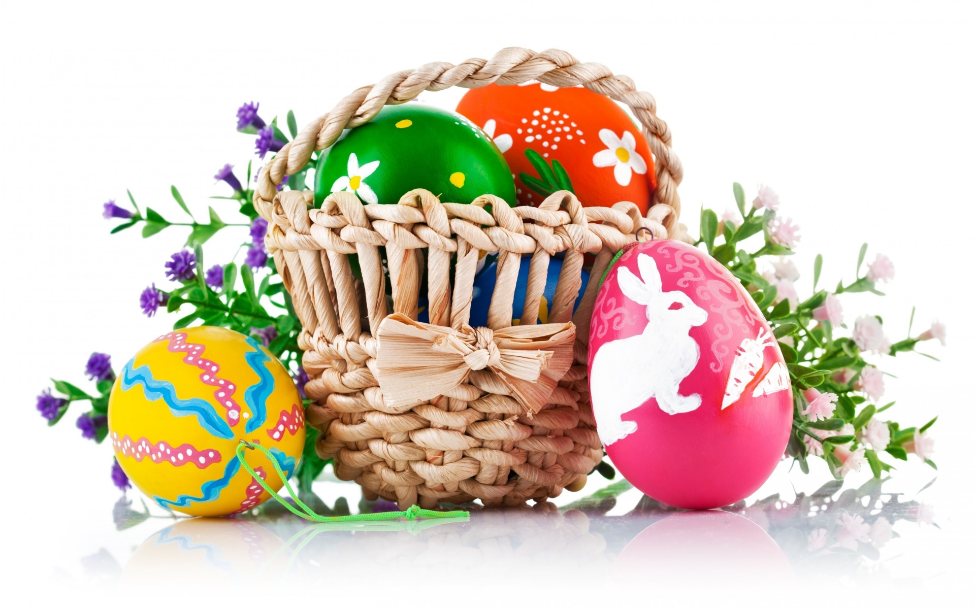 Free download wallpaper Easter, Holiday, Colorful, Basket, Easter Egg on your PC desktop