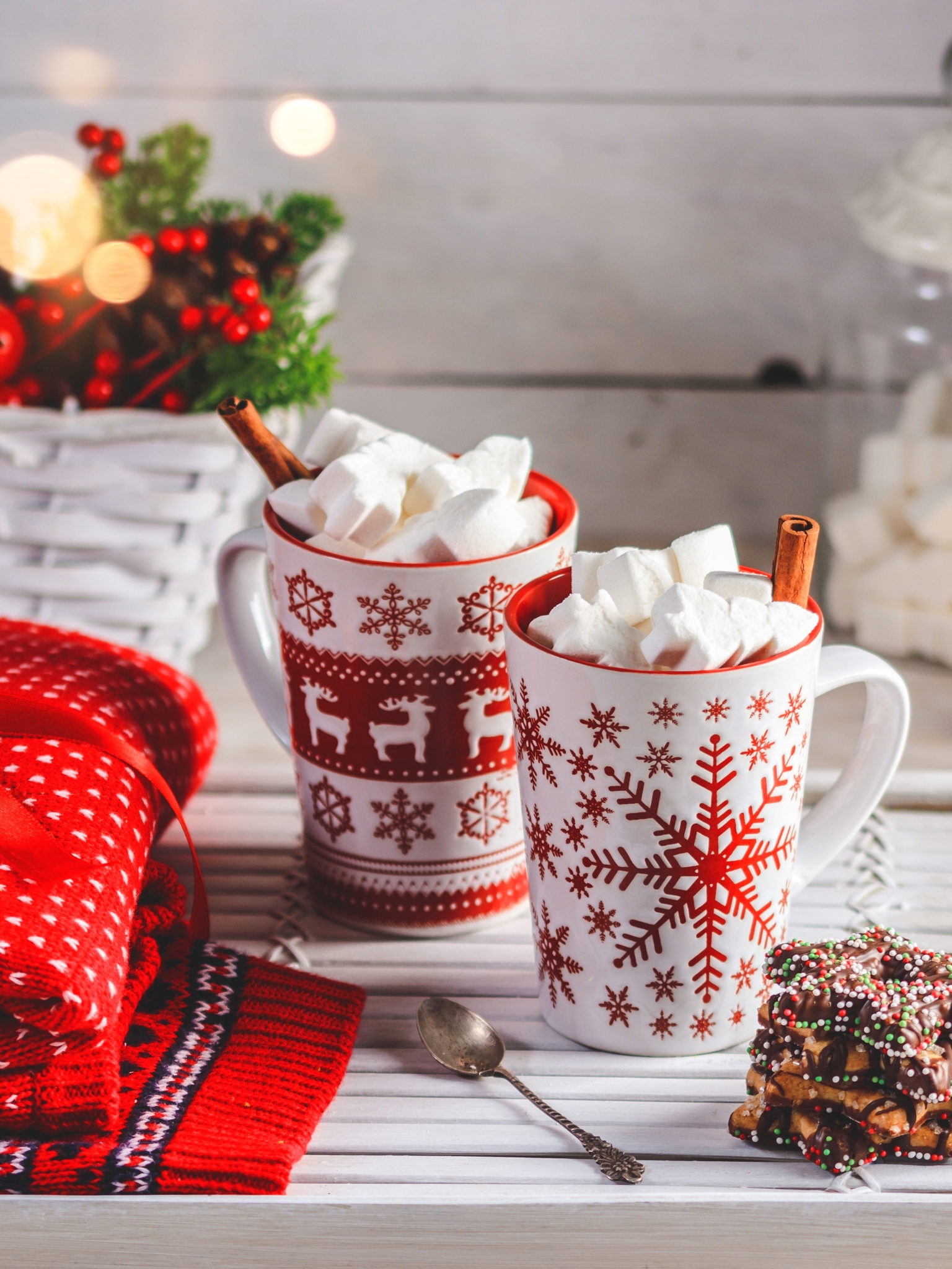 Download mobile wallpaper Food, Still Life, Cup, Christmas, Drink, Marshmallow, Cookie, Hot Chocolate for free.