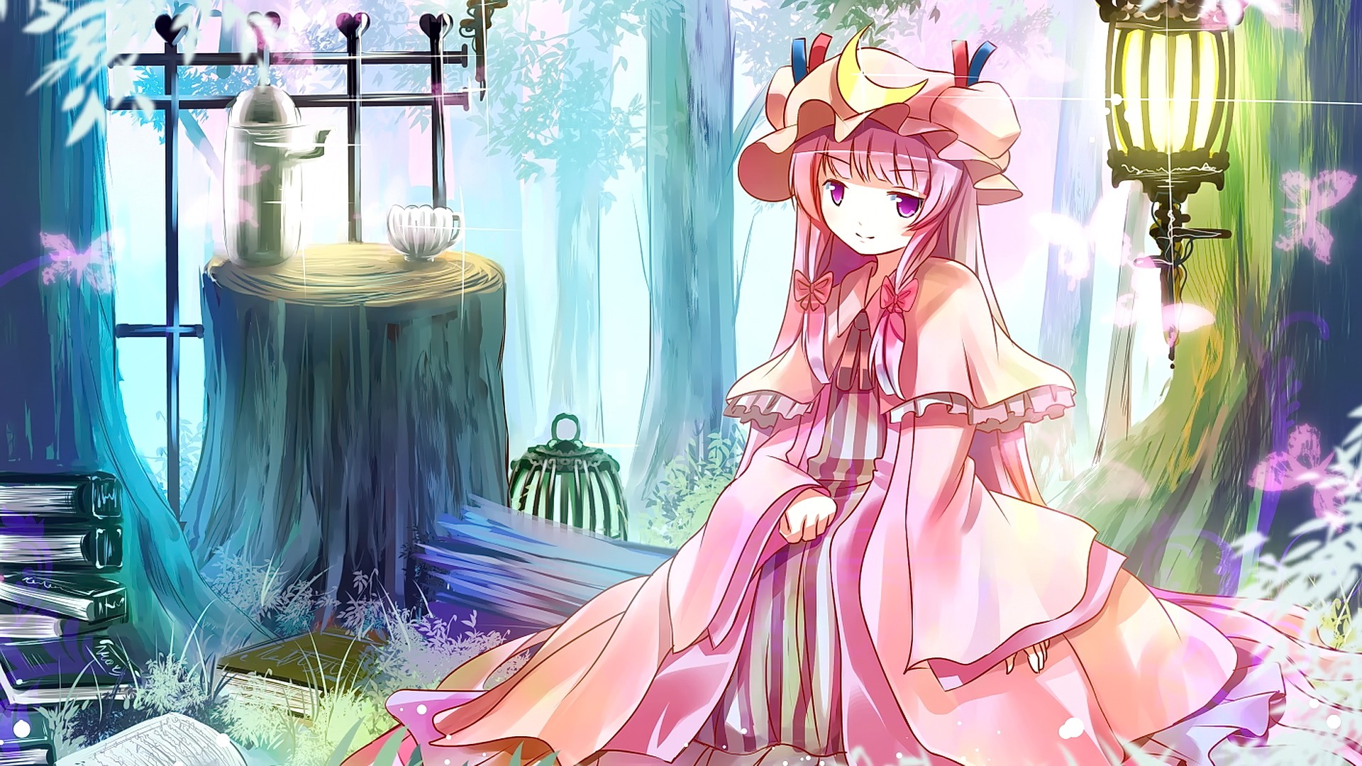 Baixar papel de parede para celular de Anime, Chapéu, Cabelo Rosa, Touhou, Cabelo Longo, Conhecimento Do Patchouli gratuito.