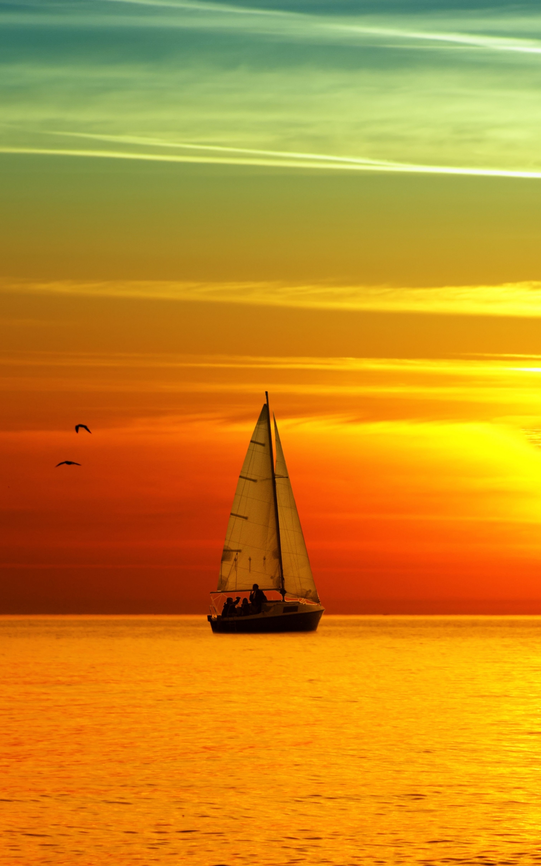 Download mobile wallpaper Sunset, Boat, Sailboat, Vehicles for free.