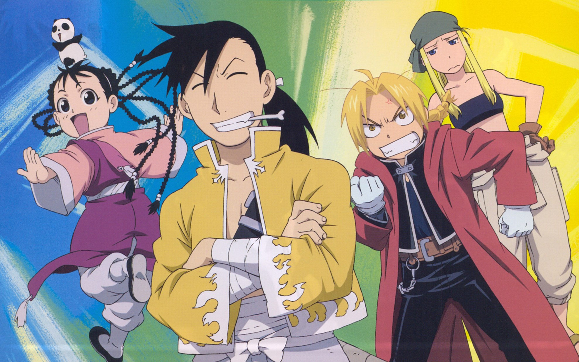 anime, fullmetal alchemist, edward elric, ling yao, may chang, shao may, winry rockbell