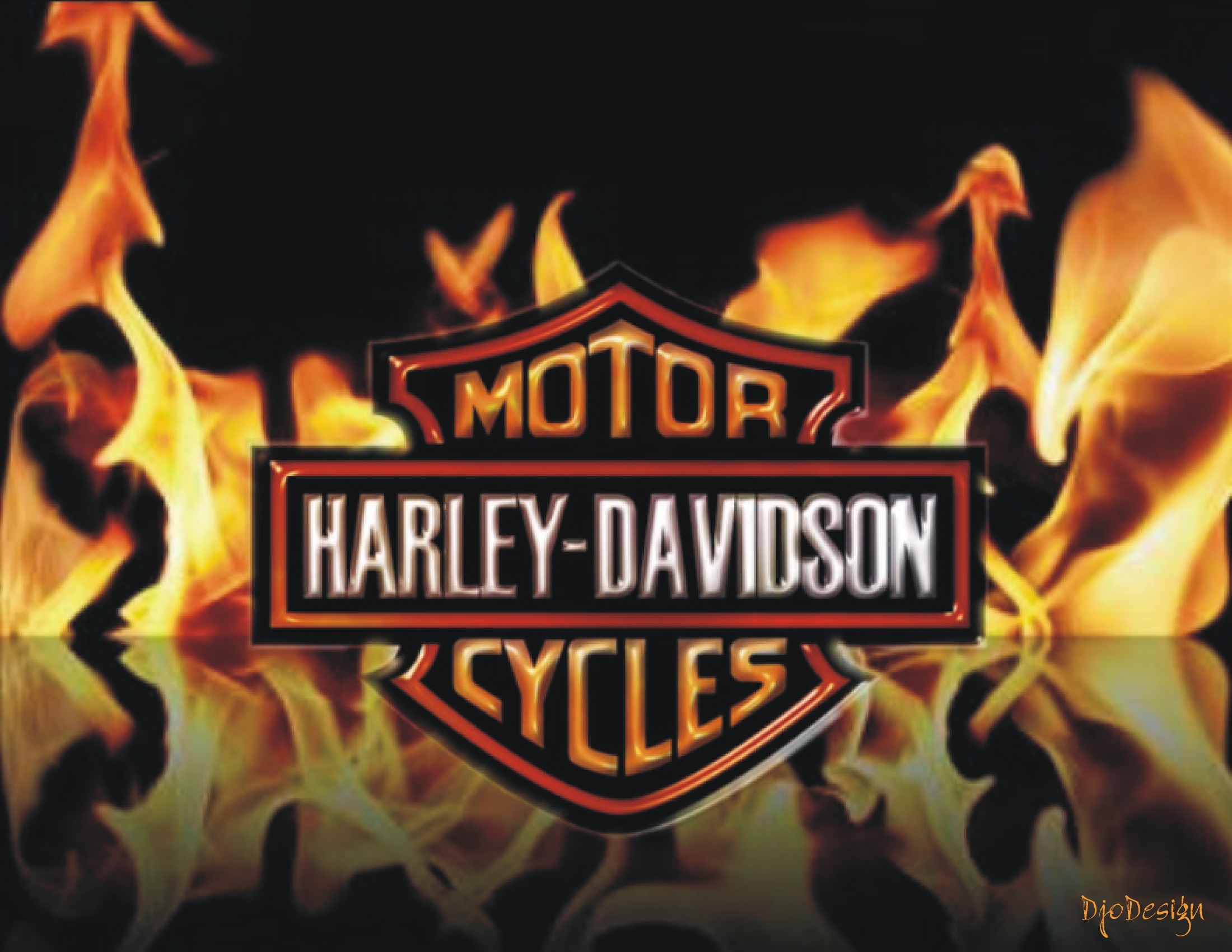harley davidson, vehicles, flame, logo